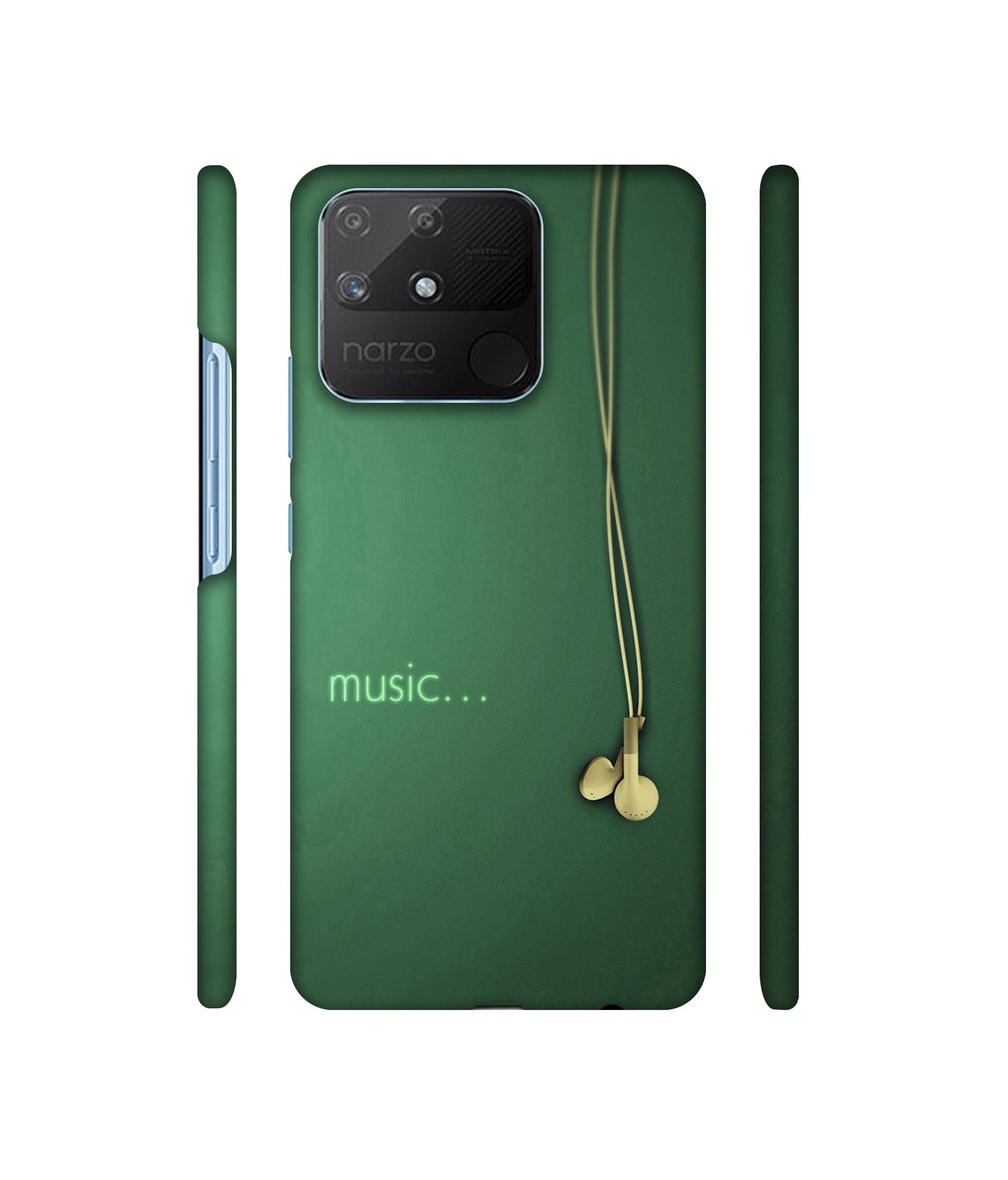 Headphone Music Designer Hard Back Cover for Realme Narzo 50A