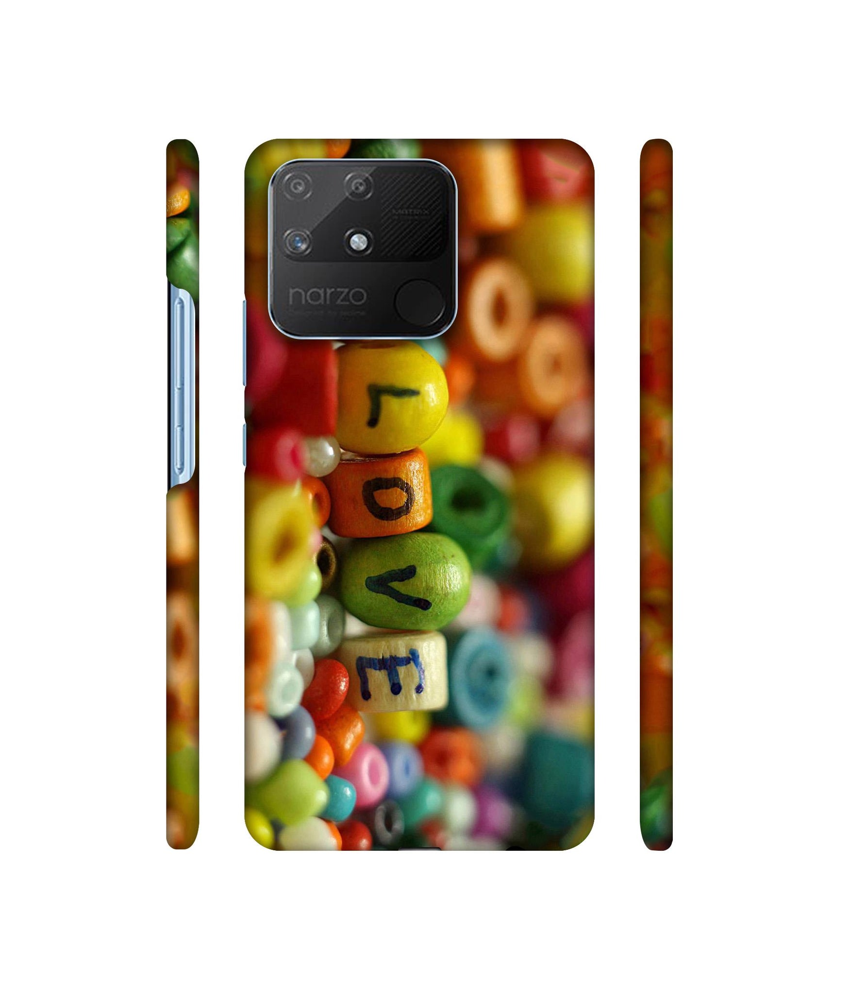 Colorful Love Designer Hard Back Cover for Realme Narzo 50A