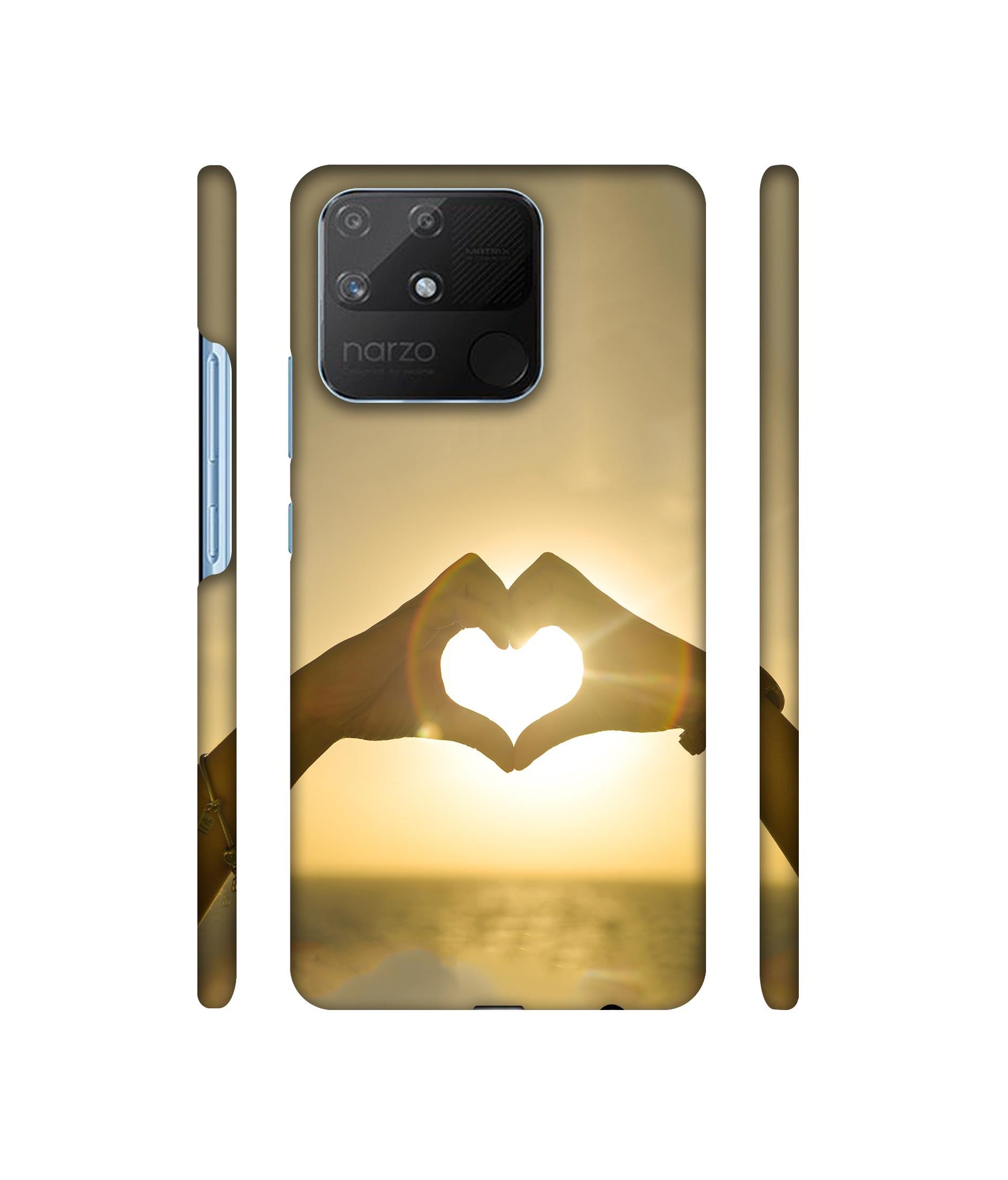 Heart in Hand Shape Designer Hard Back Cover for Realme Narzo 50A