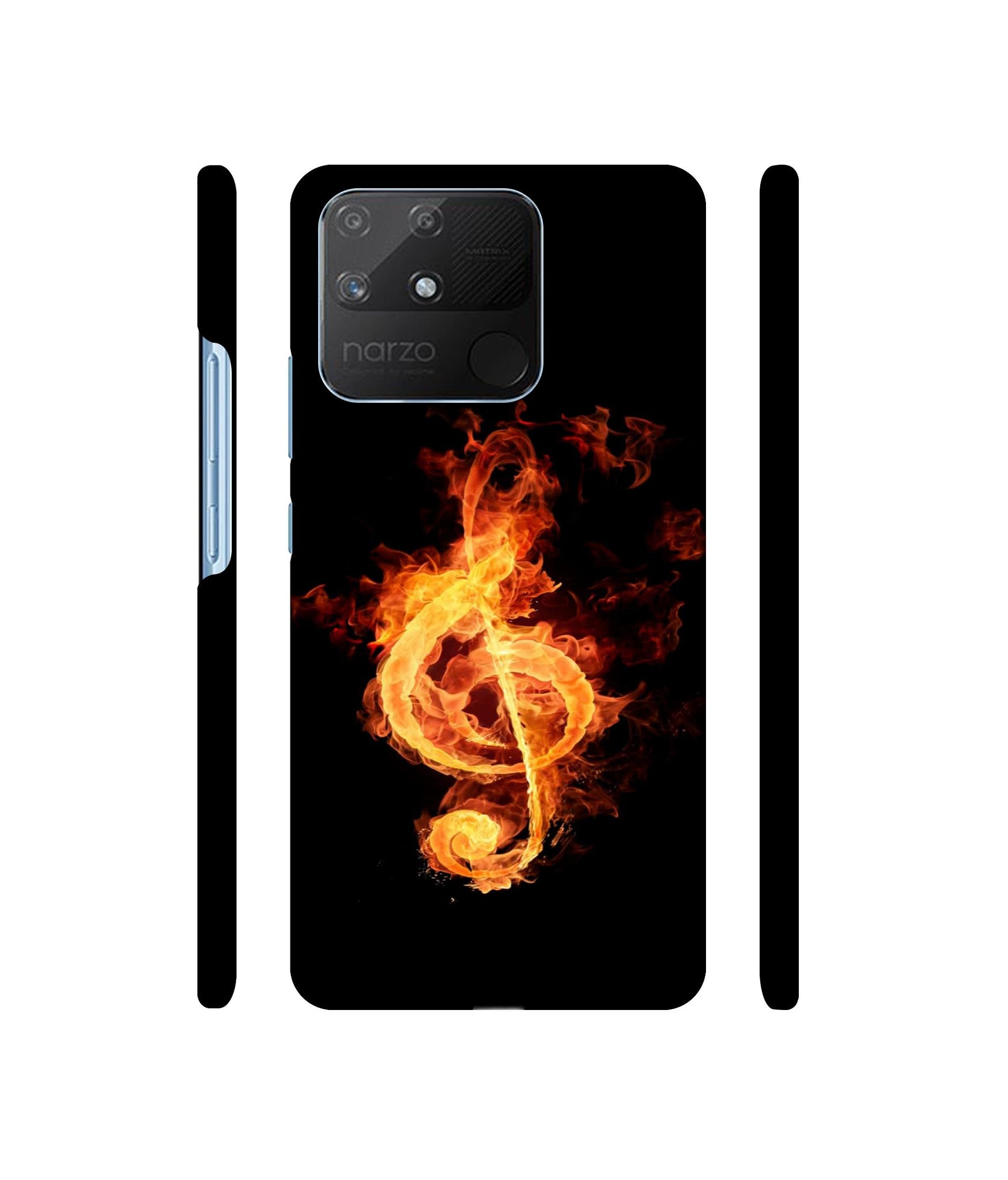 Fire Note Designer Hard Back Cover for Realme Narzo 50A