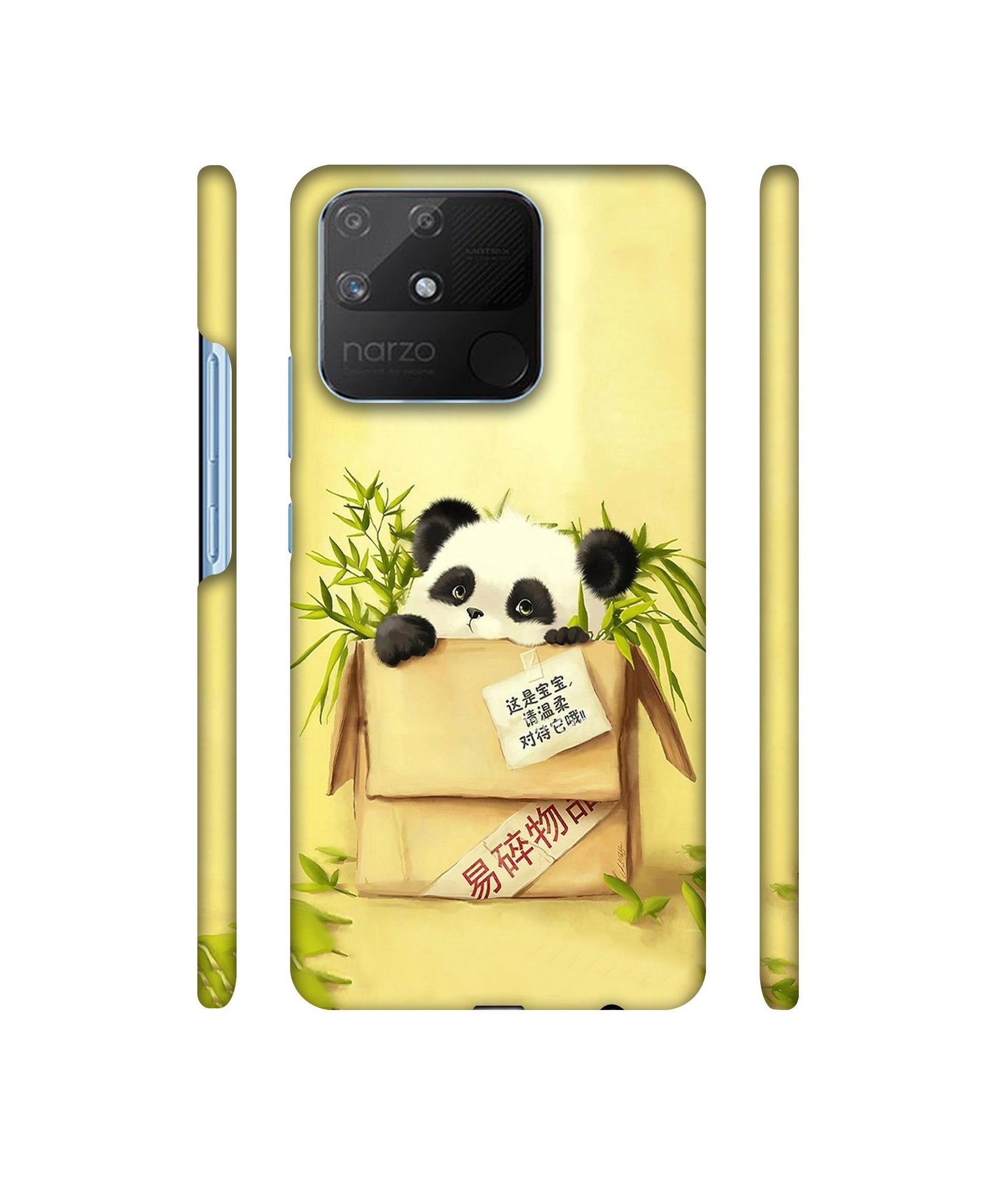 Panda In Box Designer Hard Back Cover for Realme Narzo 50A