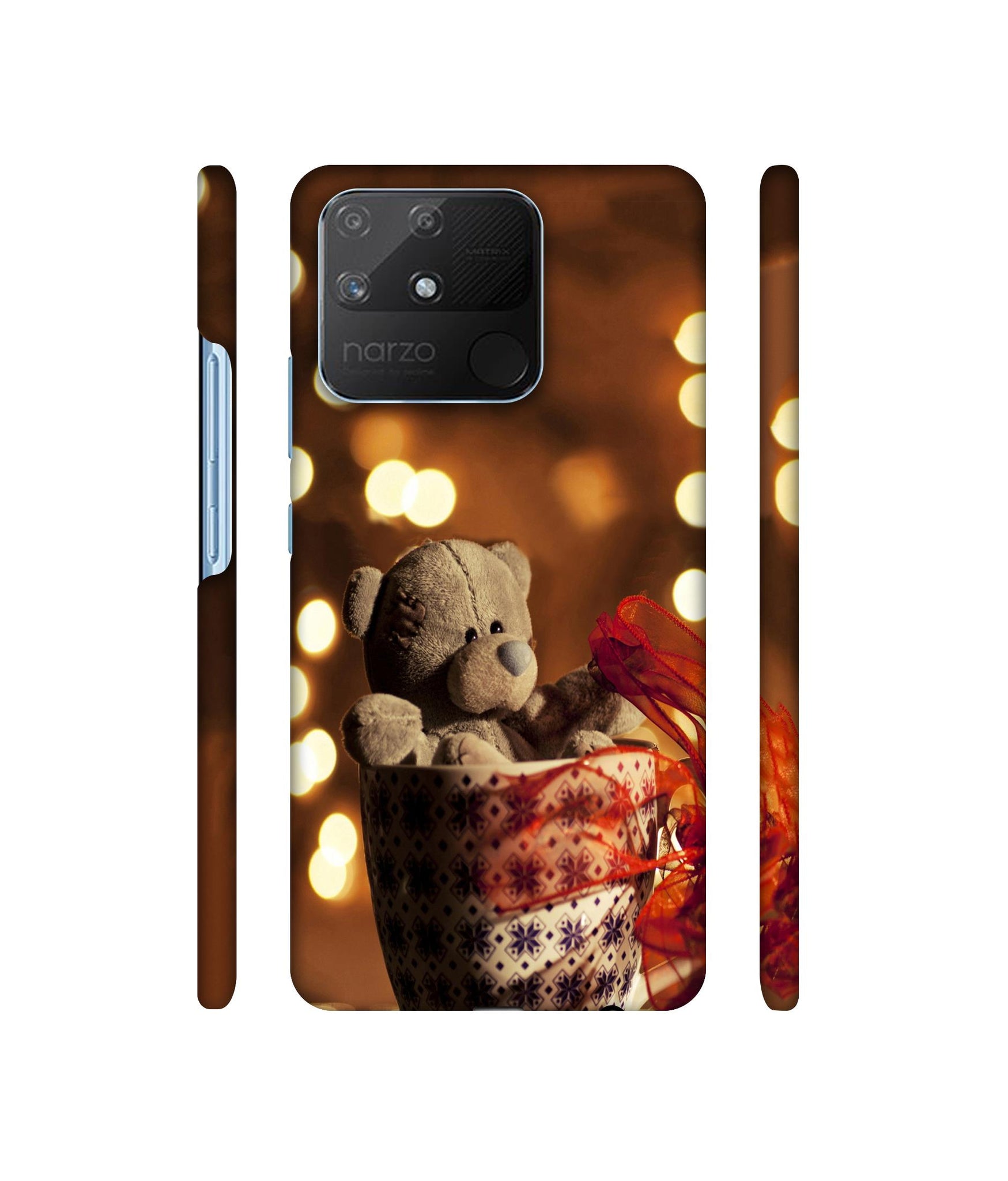 Teddy In Cup Designer Hard Back Cover for Realme Narzo 50A