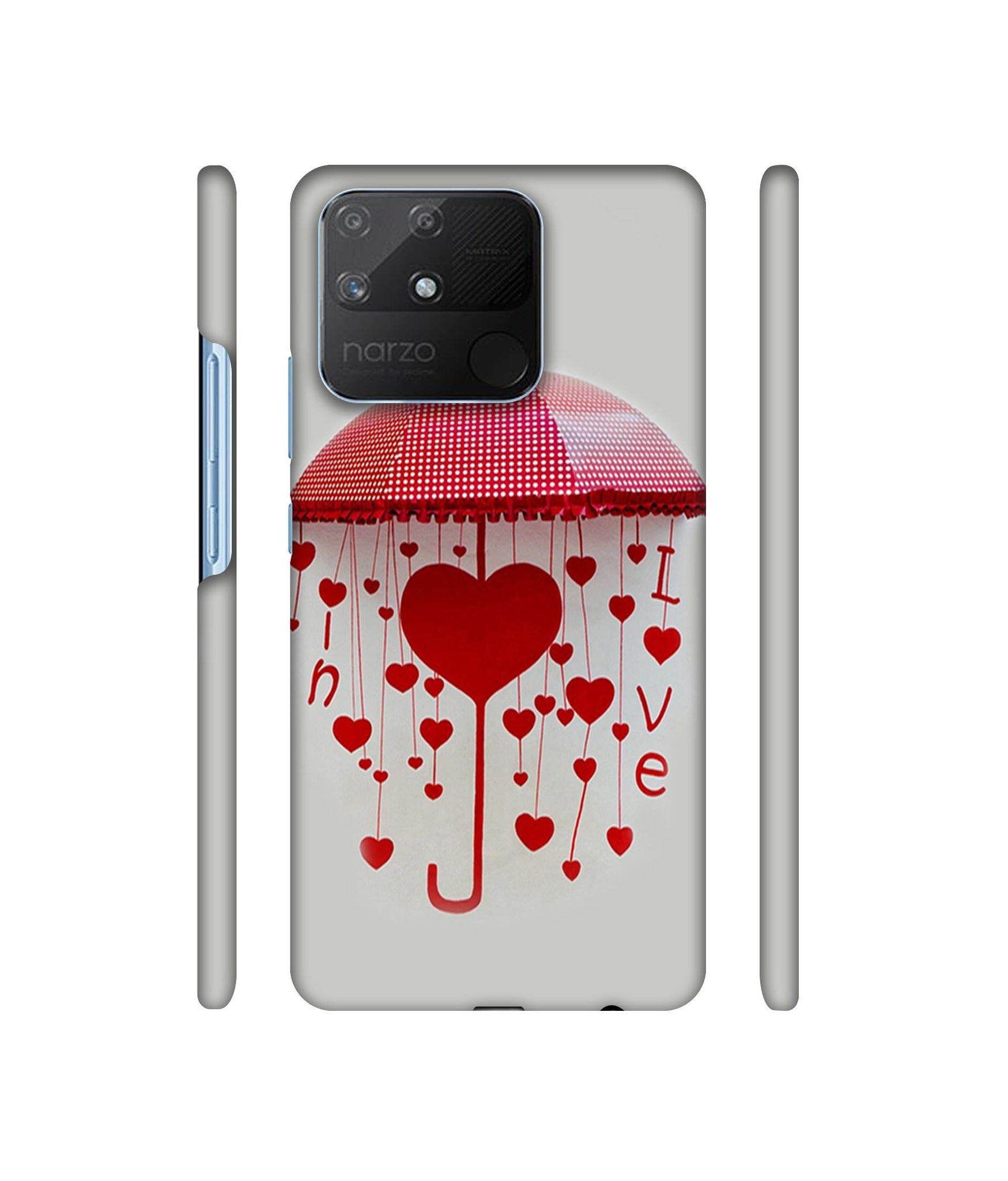 Love Heart Designer Hard Back Cover for Realme Narzo 50A