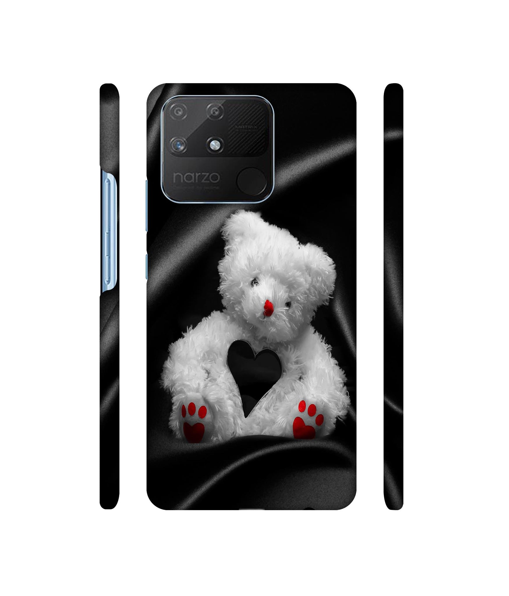 White Teddy Bear Designer Hard Back Cover for Realme Narzo 50A