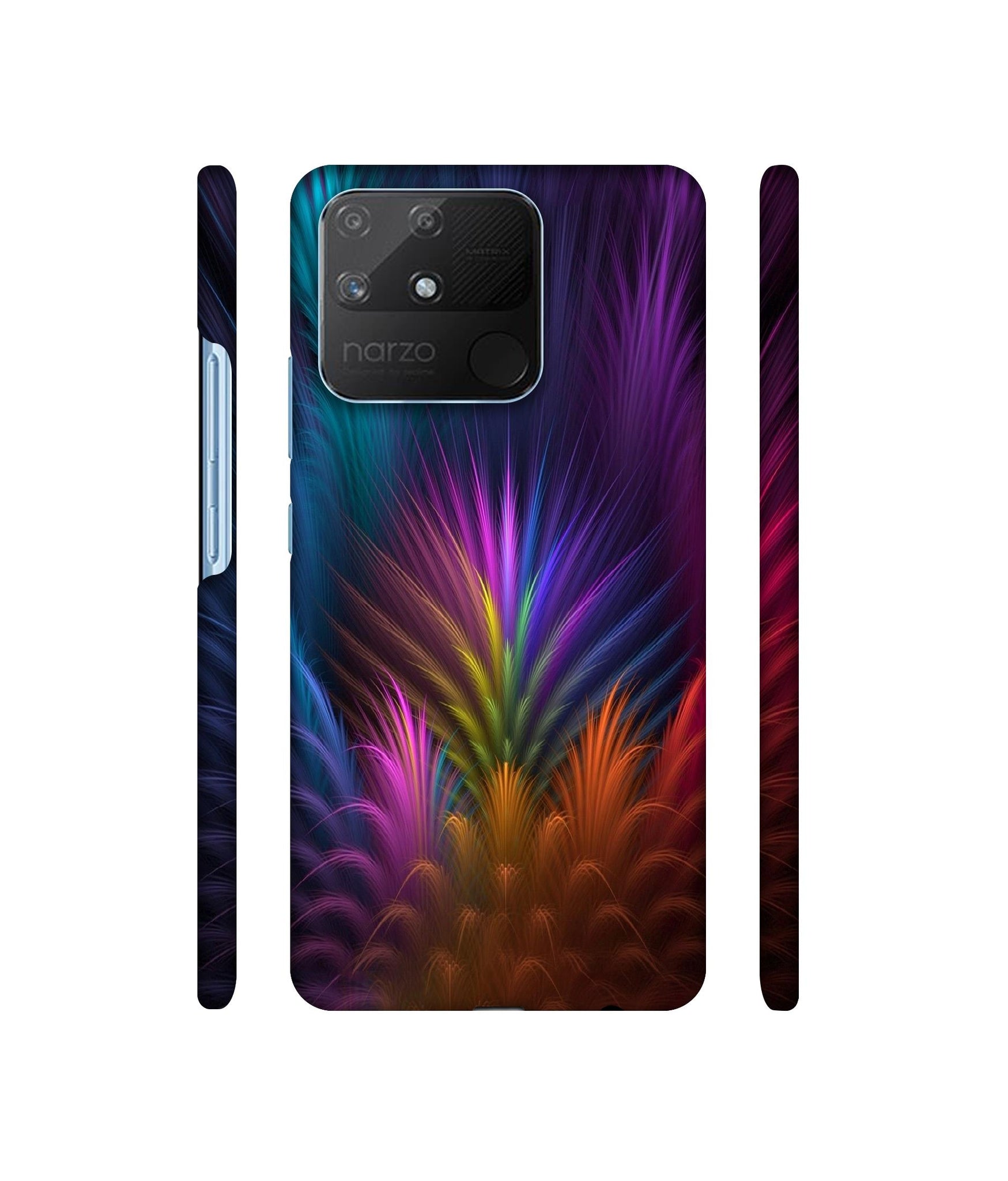 Multicoloured Designer Hard Back Cover for Realme Narzo 50A