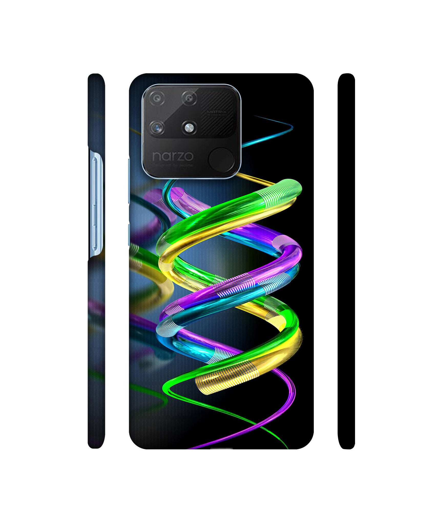 3D Spiral Designer Hard Back Cover for Realme Narzo 50A