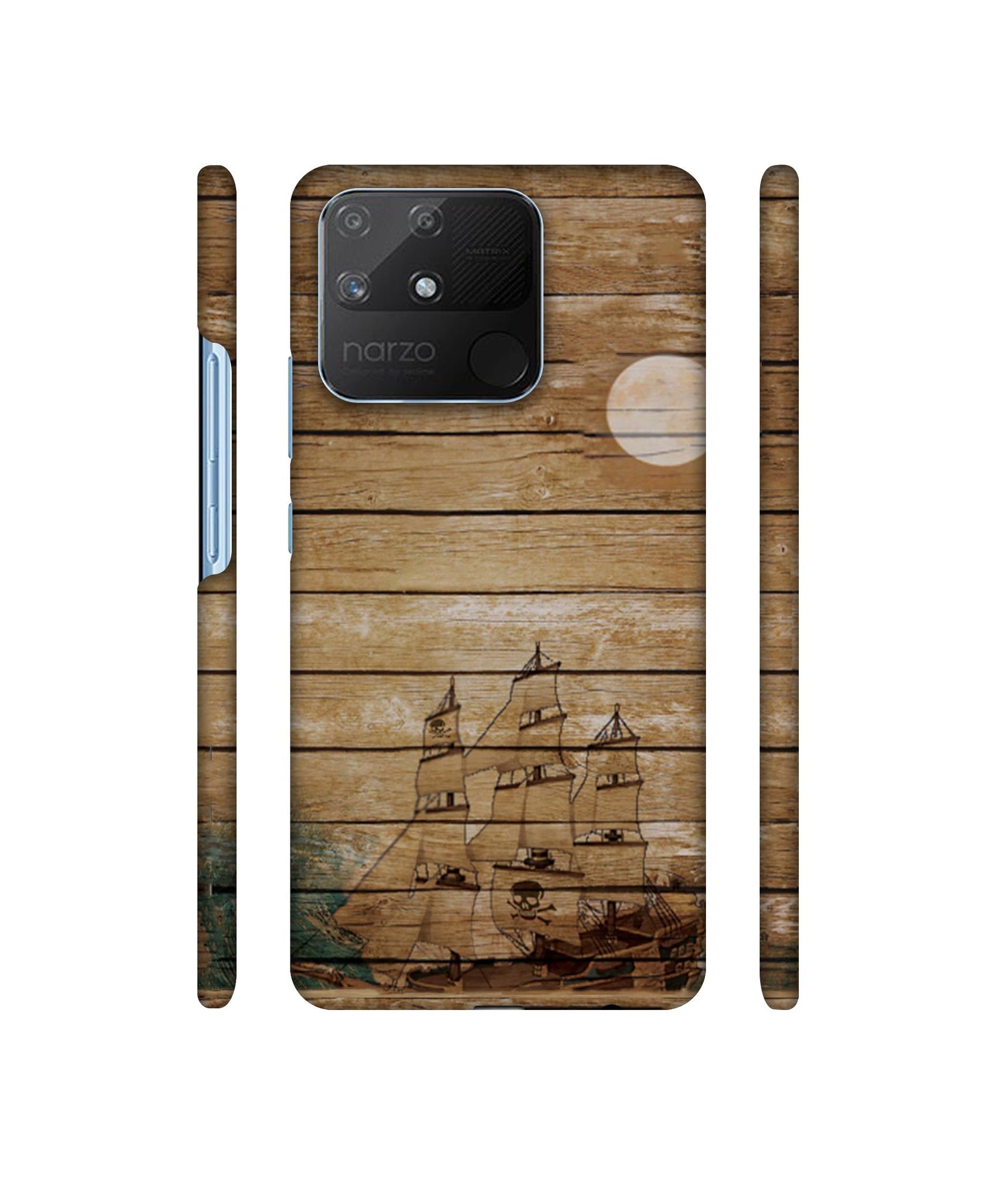 Wooden Pattern Designer Hard Back Cover for Realme Narzo 50A