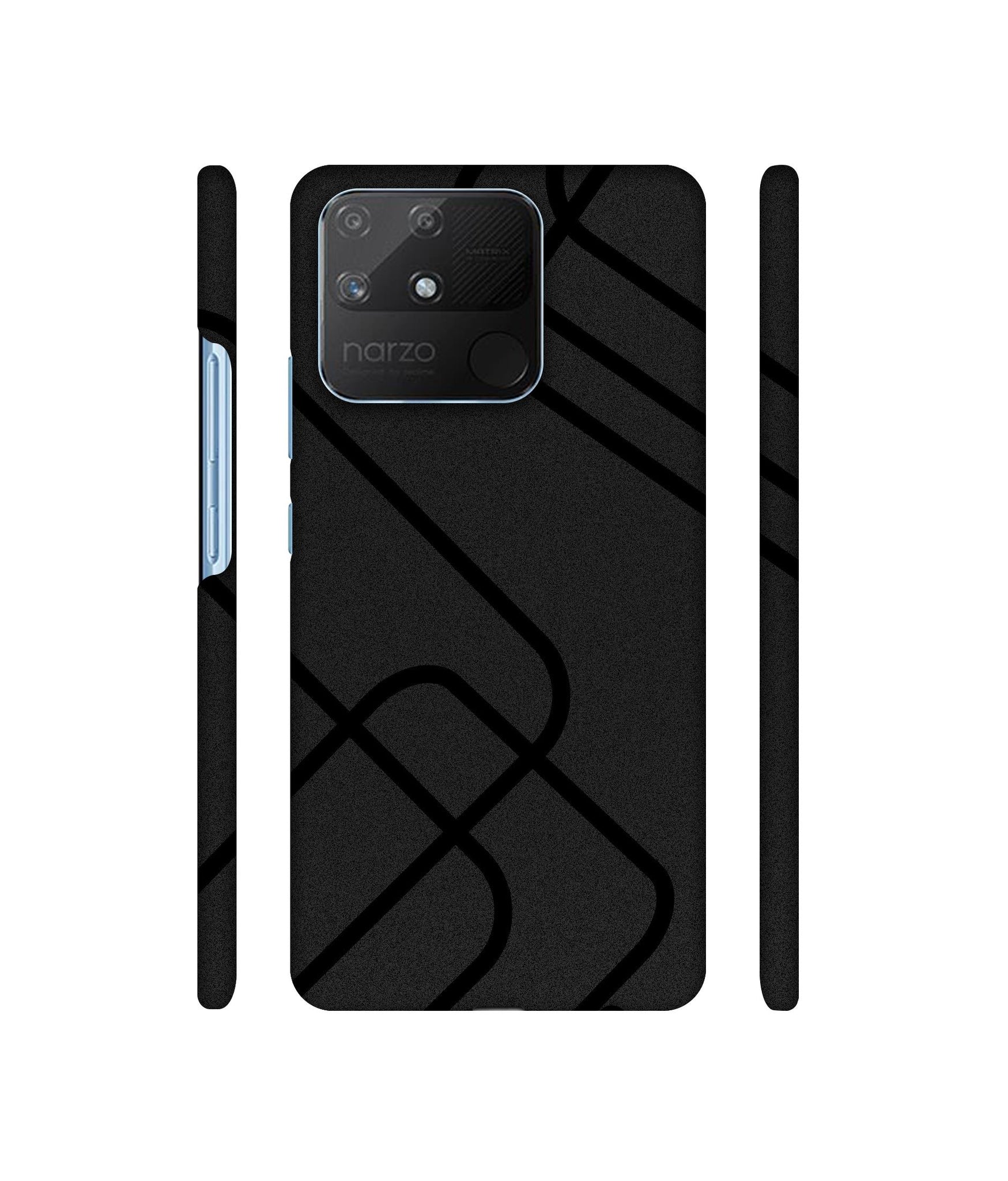 Zig-Zag Black Line Designer Hard Back Cover for Realme Narzo 50A