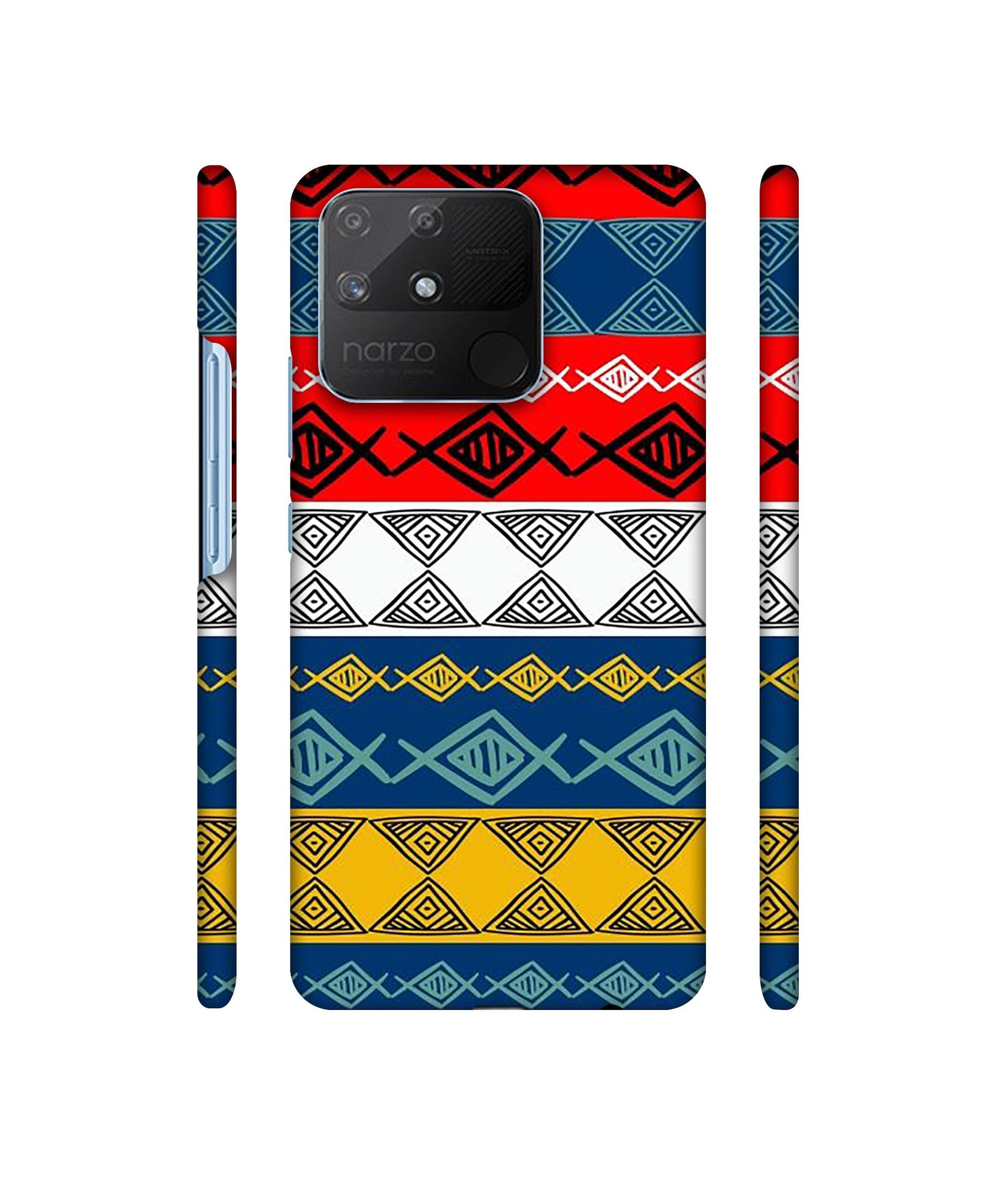 Colorful Hand Made Rangoli Art Designer Hard Back Cover for Realme Narzo 50A
