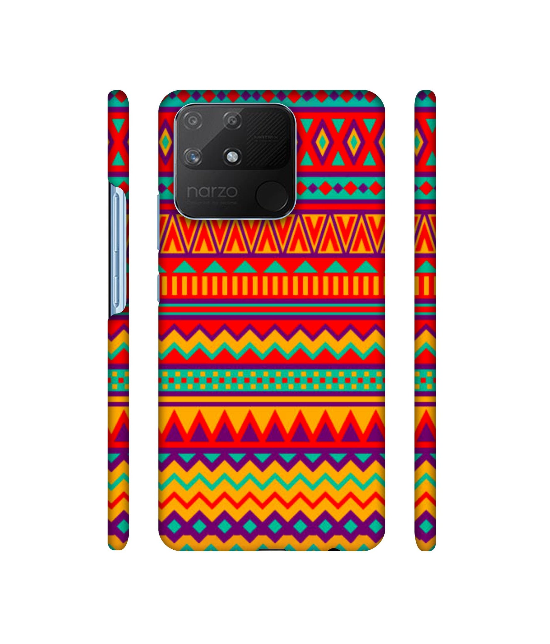 Multicolor Rangoli Art Designer Hard Back Cover for Realme Narzo 50A