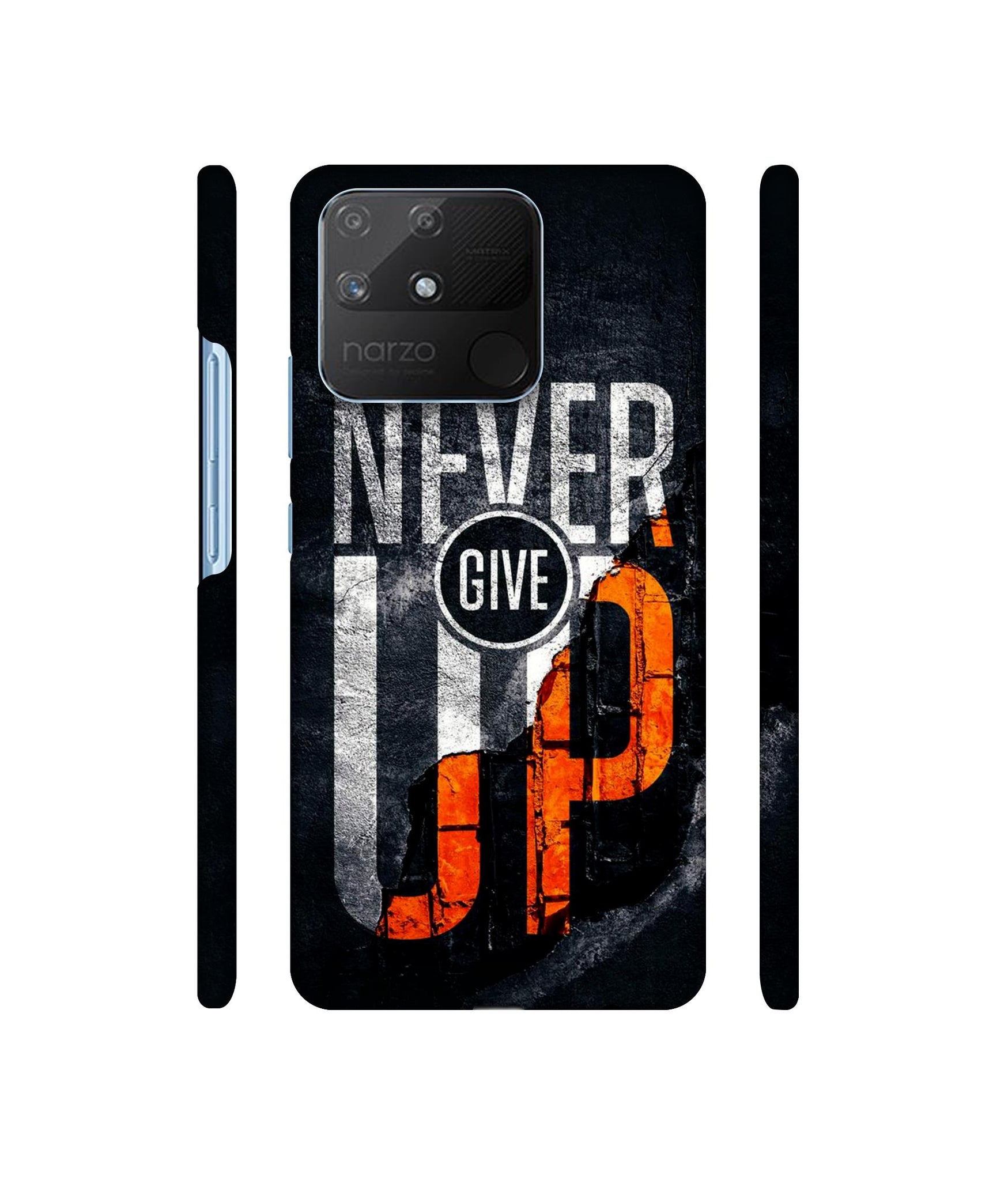 Never Give Up Designer Hard Back Cover for Realme Narzo 50A