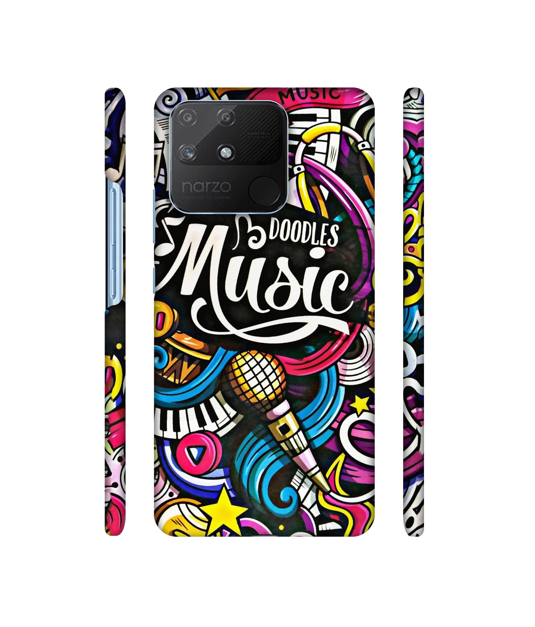 Doodles Music Designer Hard Back Cover for Realme Narzo 50A