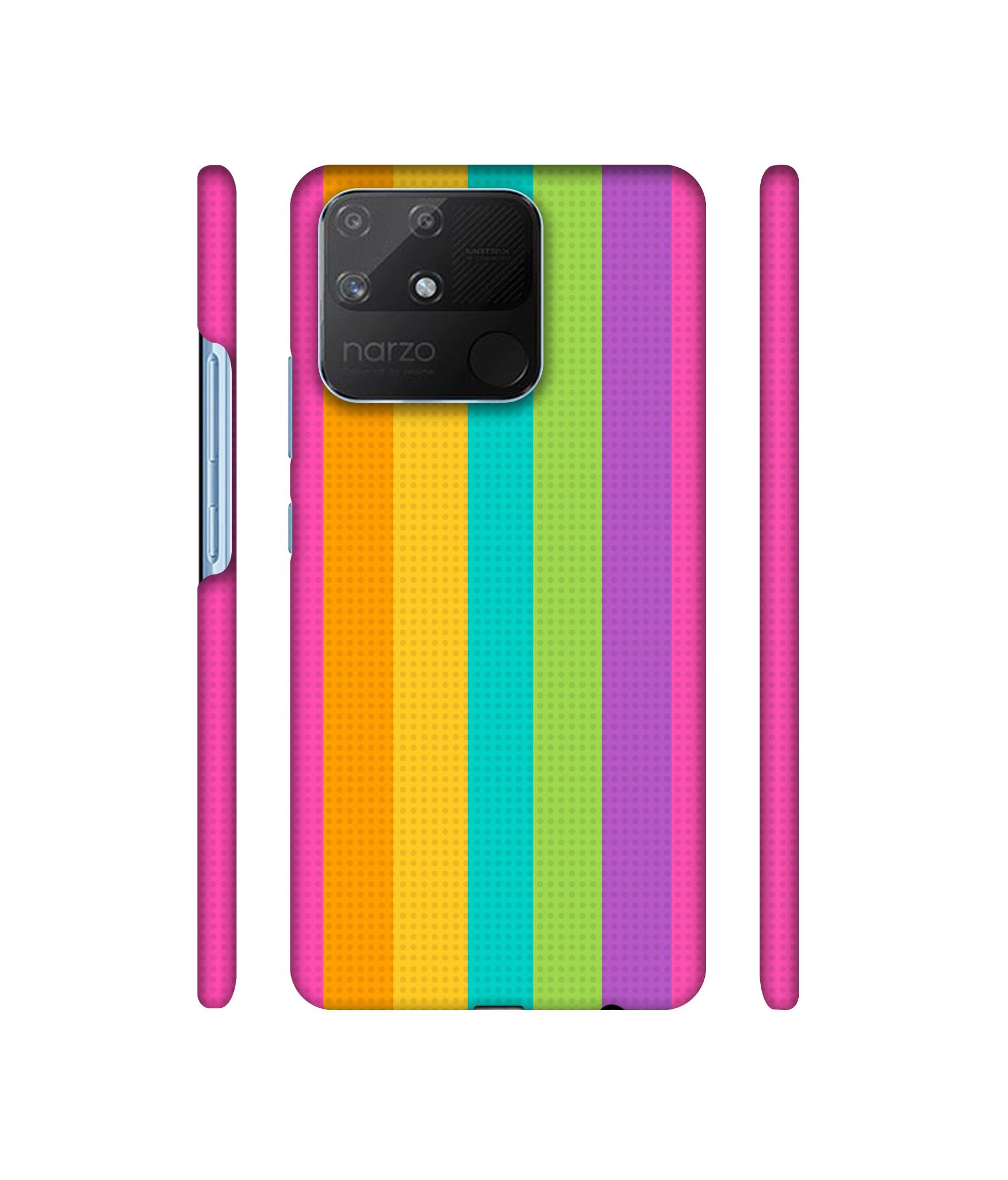 Random Colour Line Designer Hard Back Cover for Realme Narzo 50A