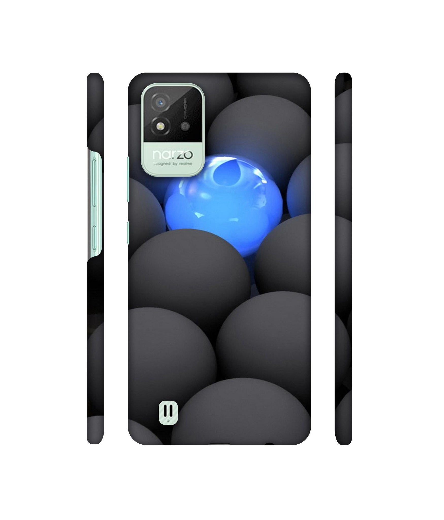 Balls Dark Neon Sight Surface Designer Hard Back Cover for Realme Narzo 50i