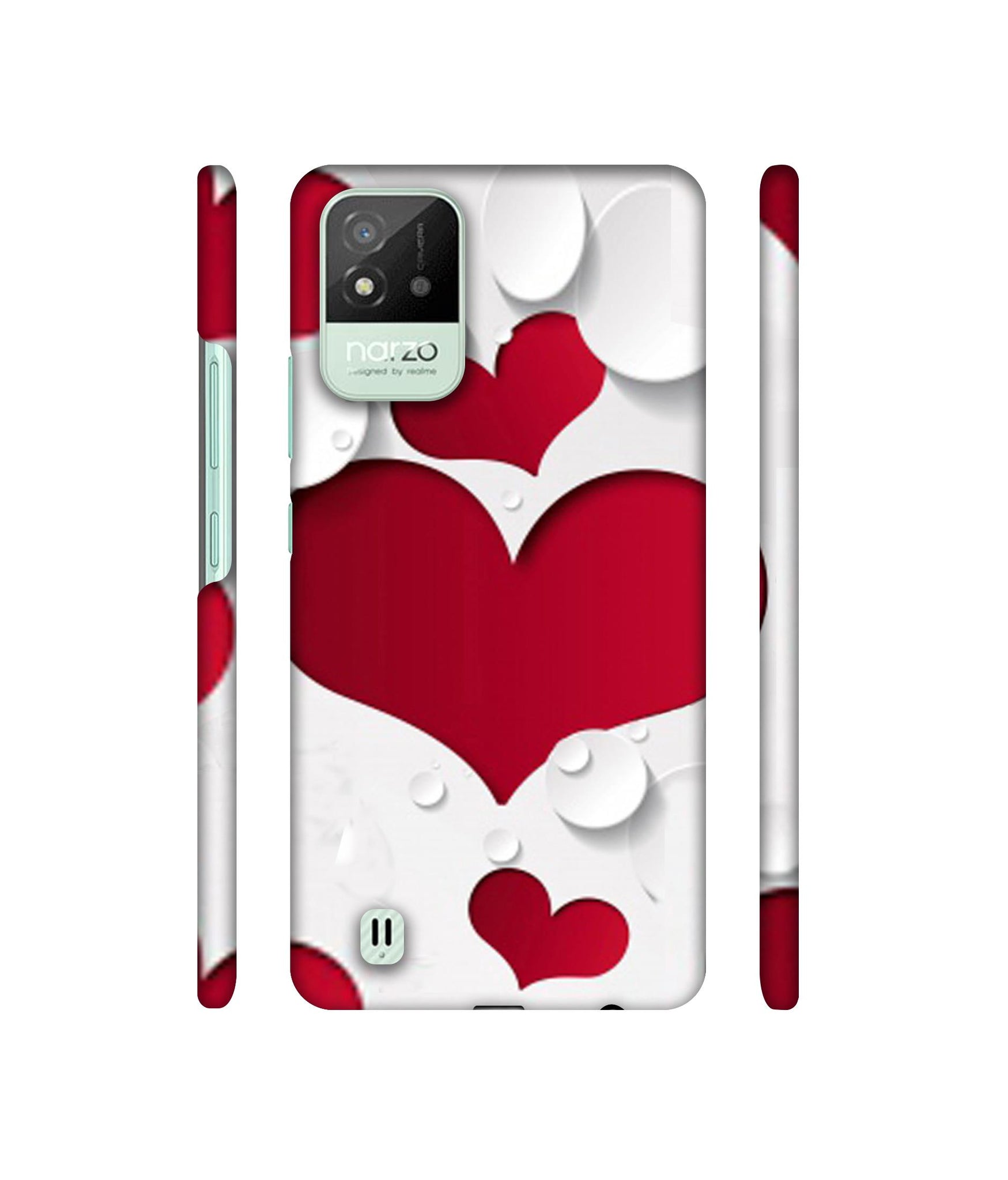 Multiple Hearts Designer Hard Back Cover for Realme Narzo 50i