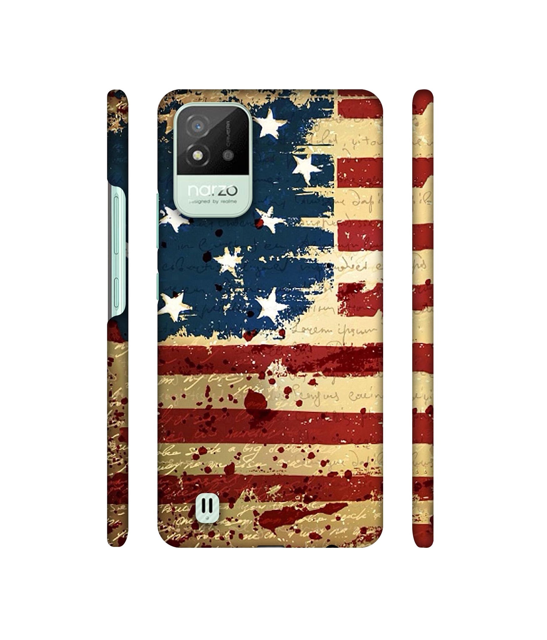 Colorful USA Flag Designer Hard Back Cover for Realme Narzo 50i