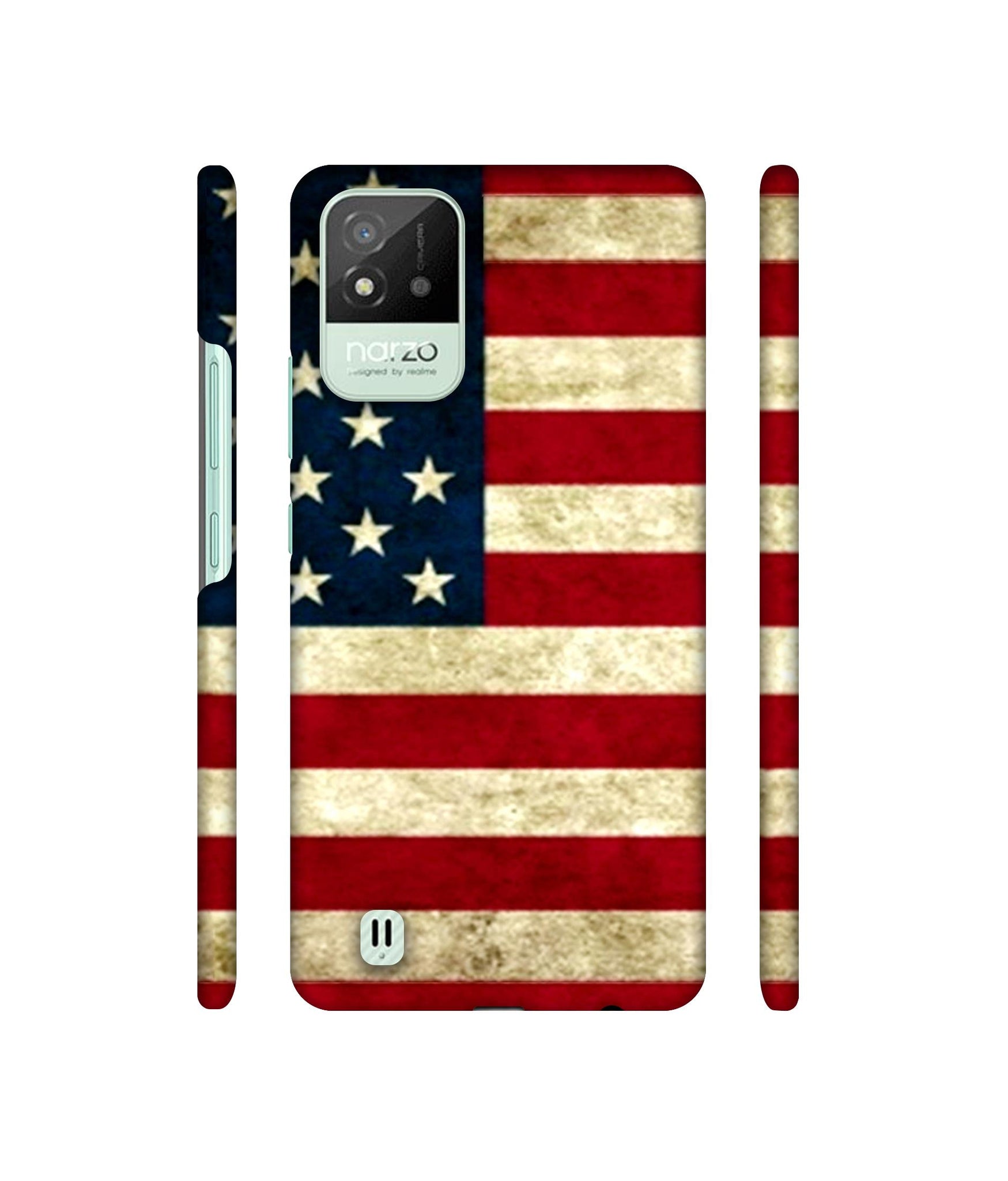 Multicoloured USA Flag Designer Hard Back Cover for Realme Narzo 50i