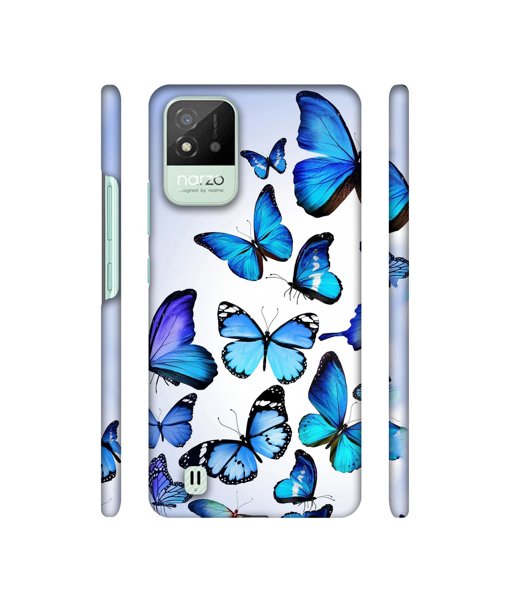 Colorful Flying Butterfly Designer Hard Back Cover for Realme Narzo 50i