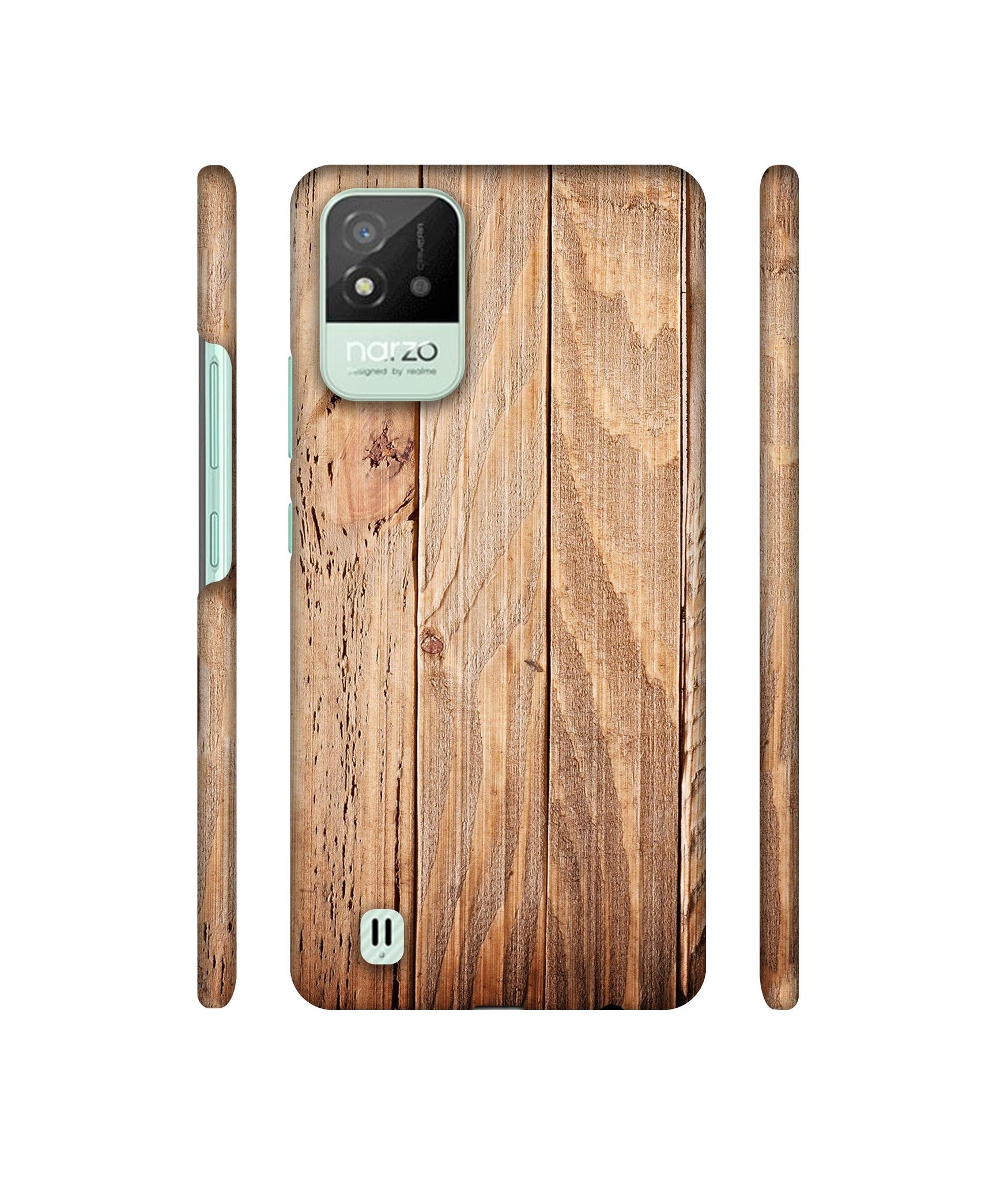 Wooden Texture Designer Hard Back Cover for Realme Narzo 50i