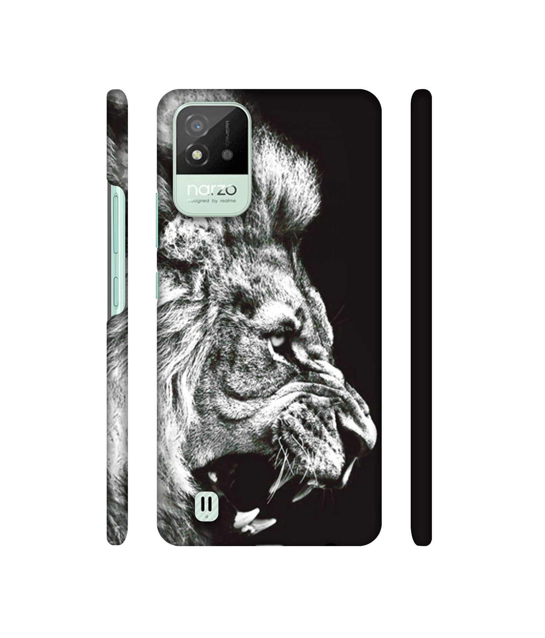 Angry Lion Designer Hard Back Cover for Realme Narzo 50i