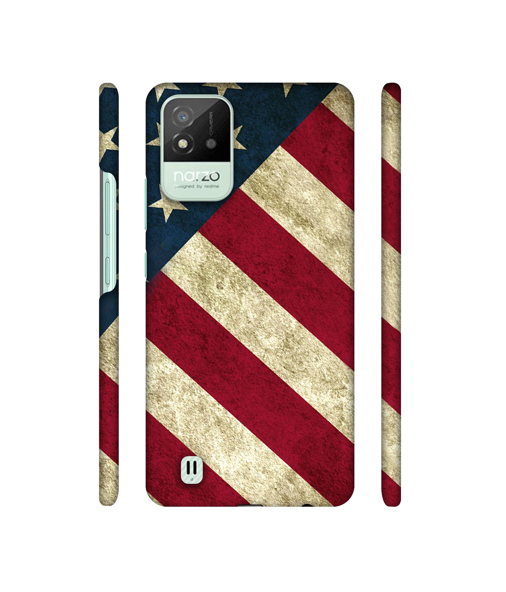 USA Flag Designer Hard Back Cover for Realme Narzo 50i