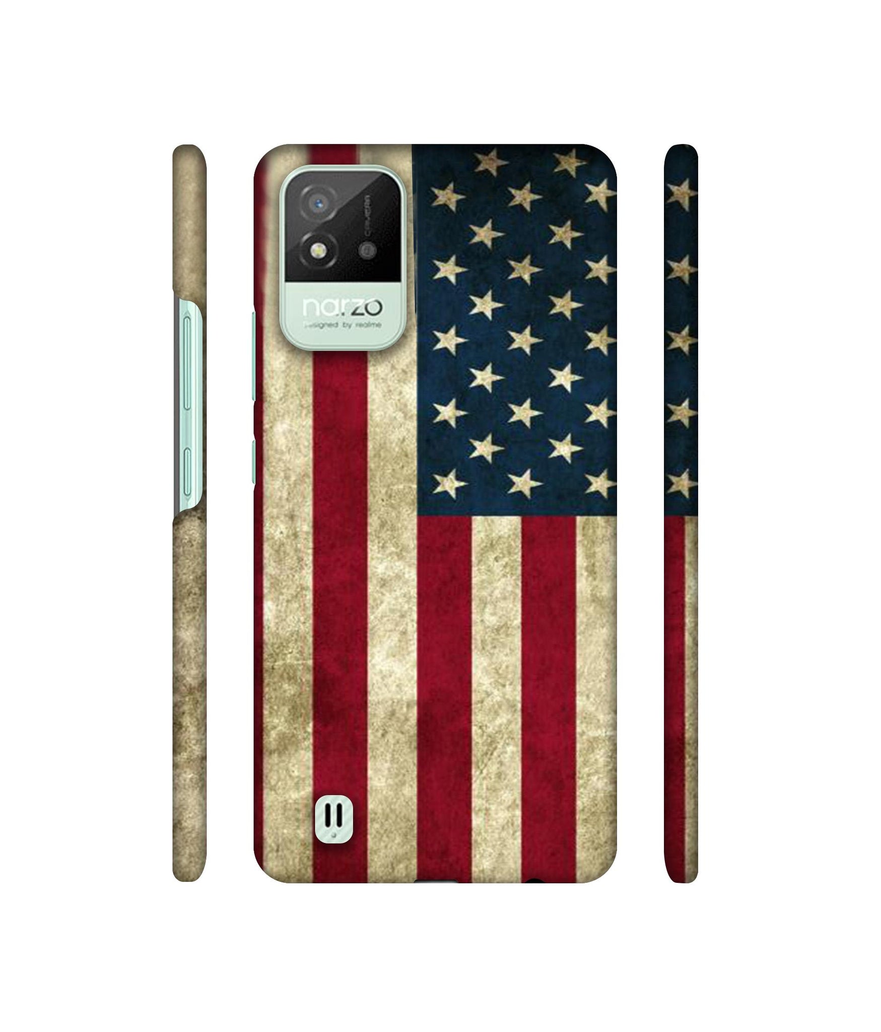 Vingate USA Flag Designer Hard Back Cover for Realme Narzo 50i