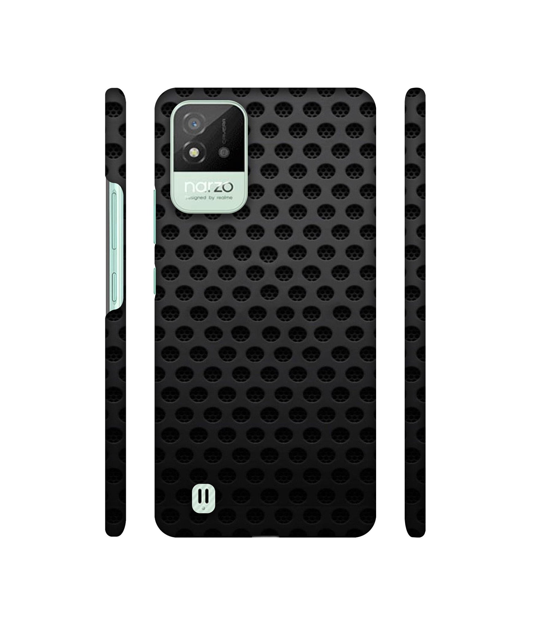 Black Circle Designer Hard Back Cover for Realme Narzo 50i