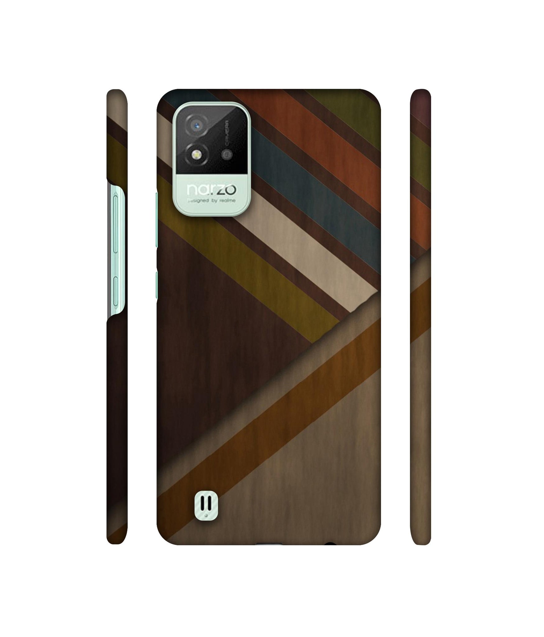 Colorful Wooden Pattern Designer Hard Back Cover for Realme Narzo 50i