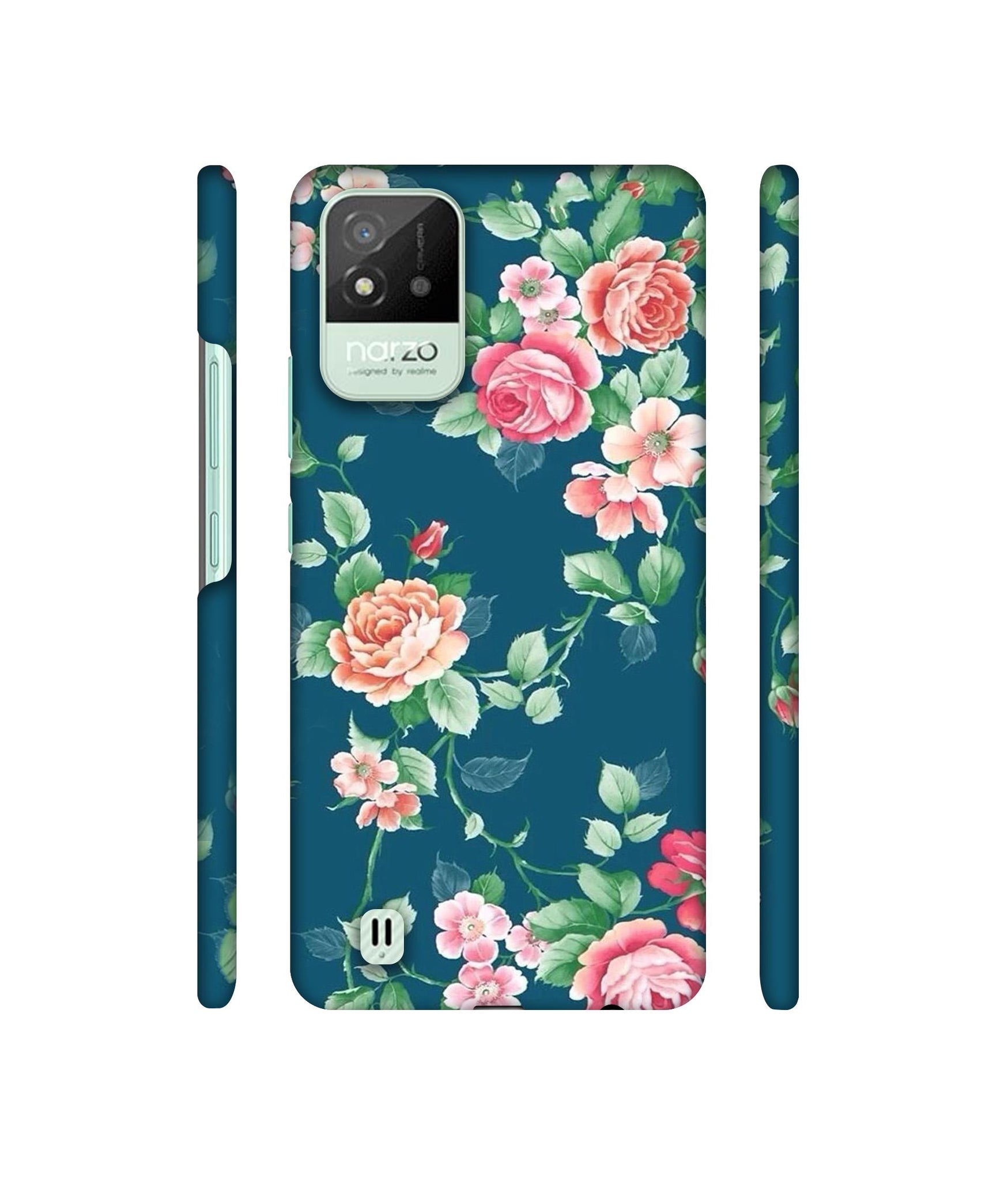 Vintage Floral Designer Hard Back Cover for Realme Narzo 50i