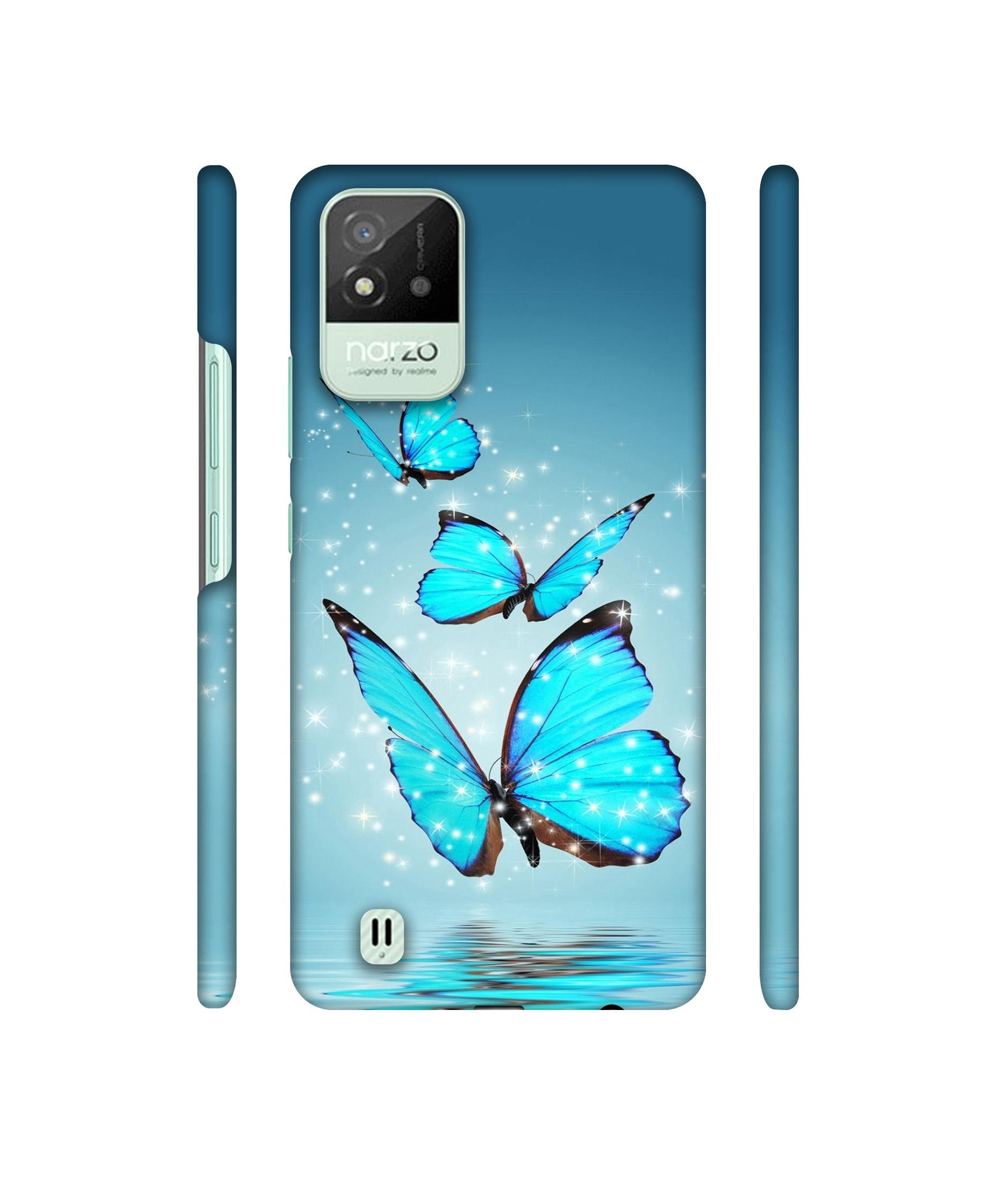 Flying Butterflies Designer Hard Back Cover for Realme Narzo 50i