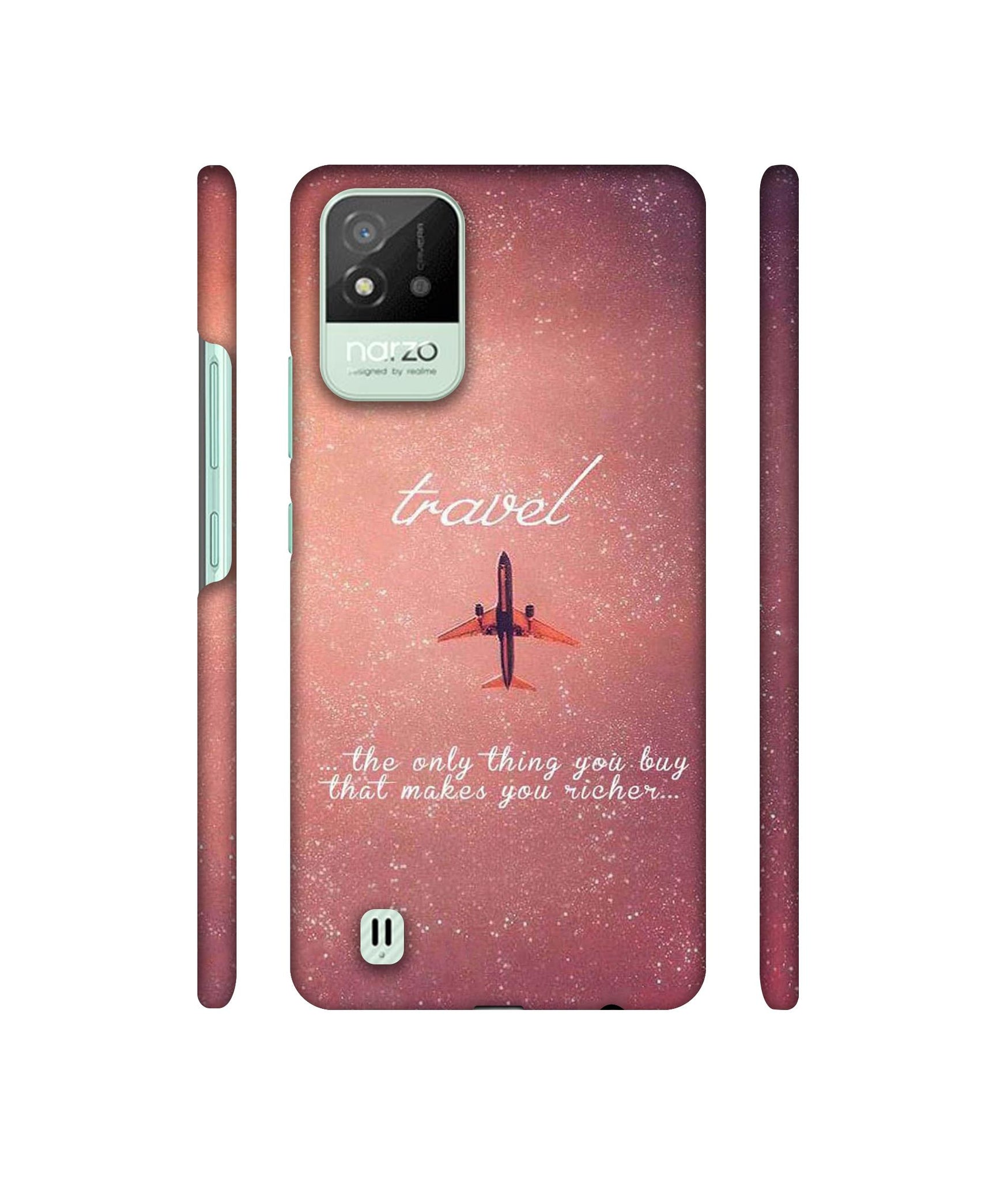 Travel with Plane Designer Hard Back Cover for Realme Narzo 50i