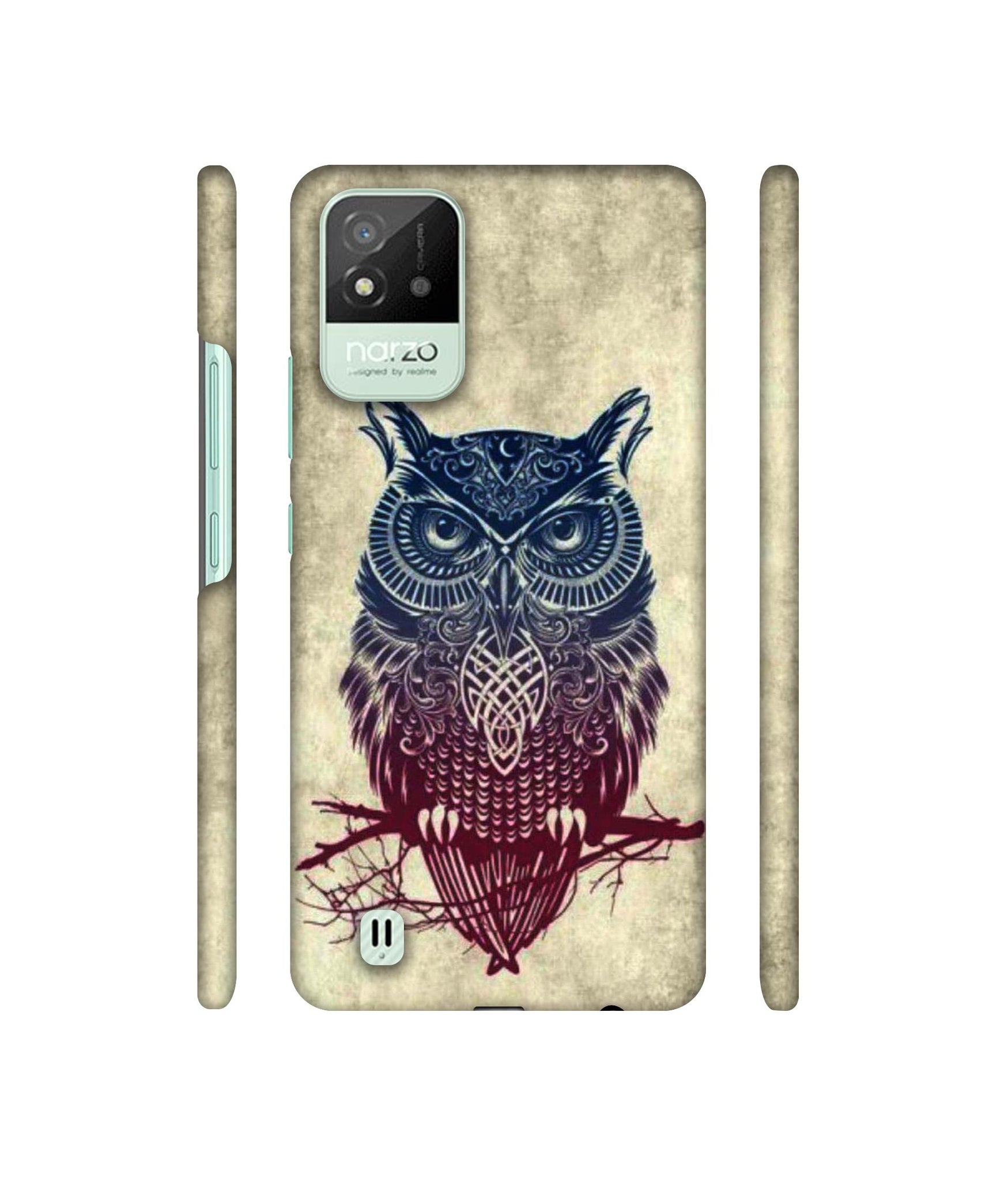 Owl Pattern Designer Hard Back Cover for Realme Narzo 50i