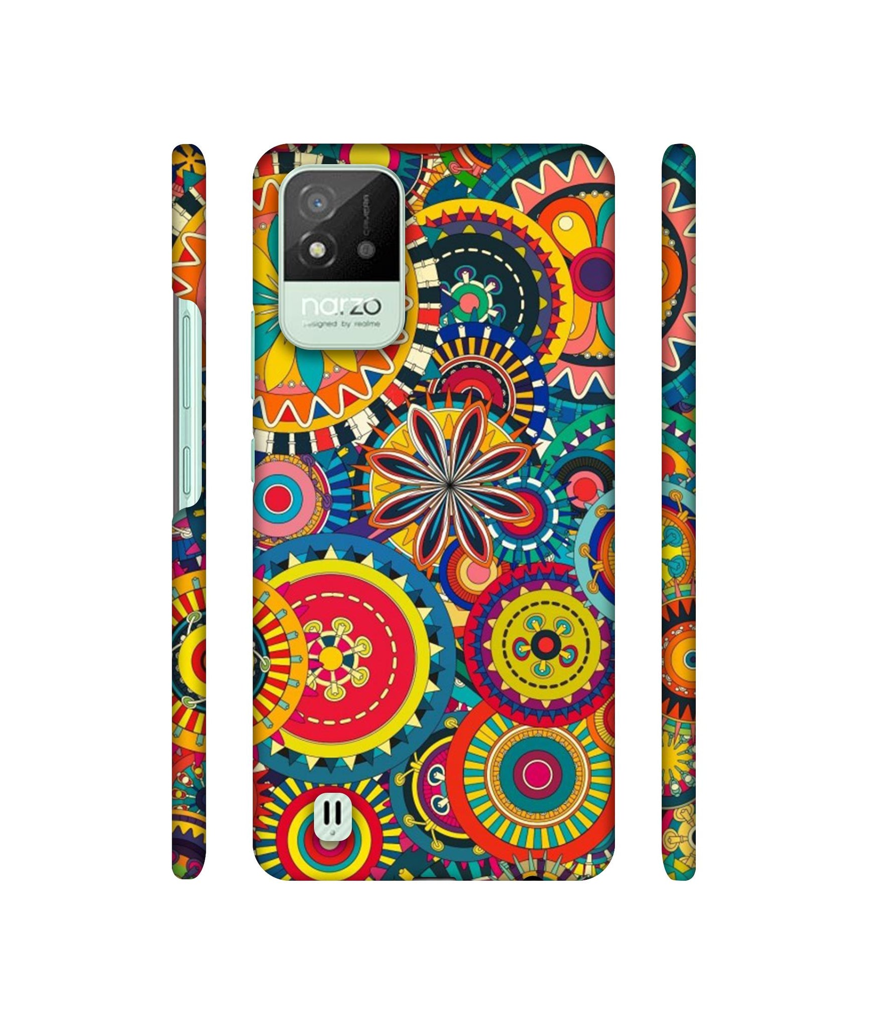 Ring Pattern Print Designer Hard Back Cover for Realme Narzo 50i