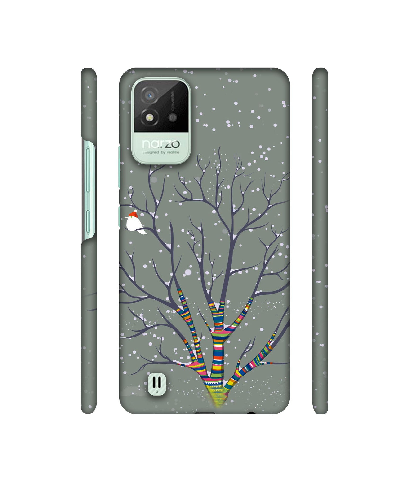 Winter Pattern Print Designer Hard Back Cover for Realme Narzo 50i