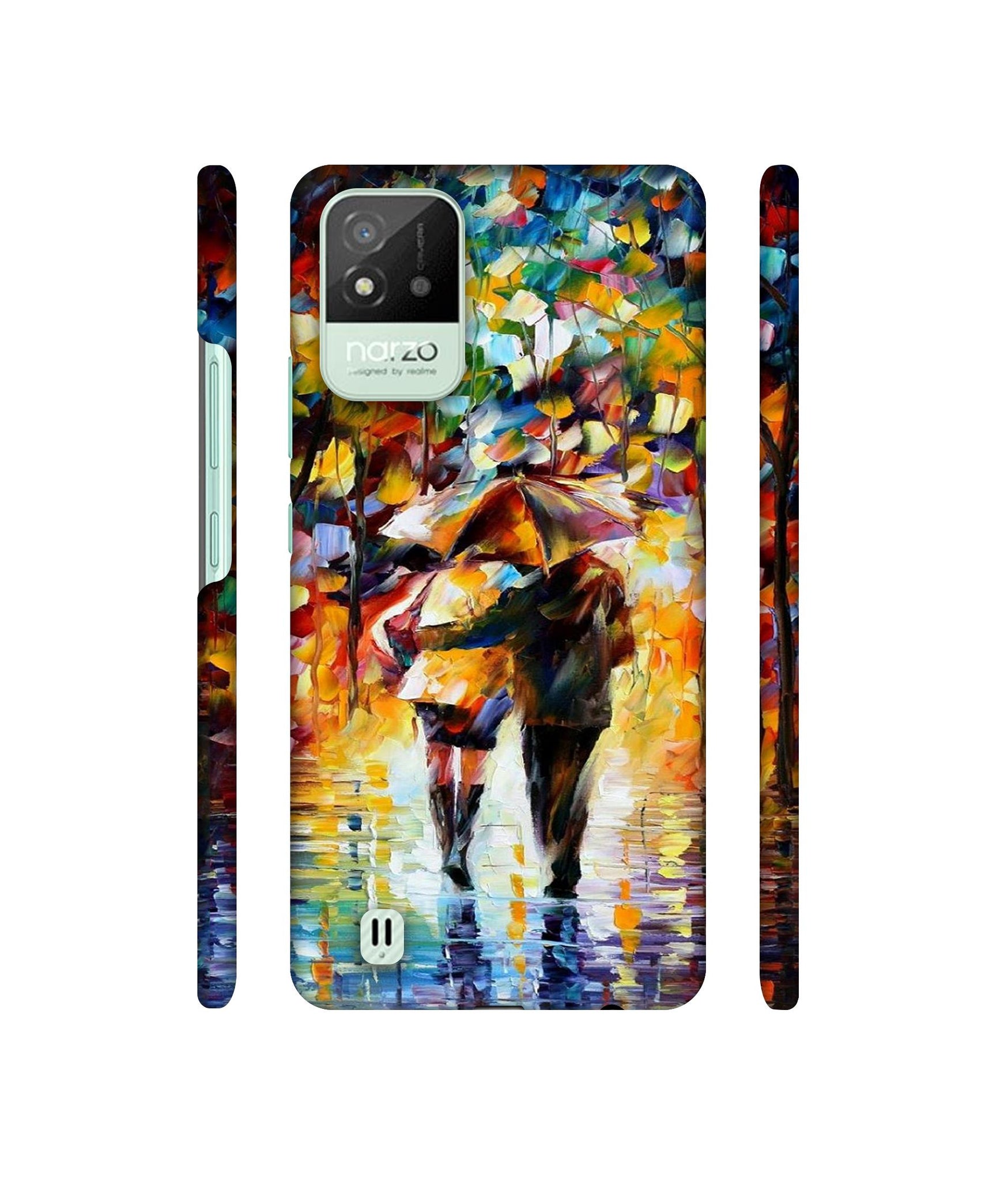 Paint Couple Pattern Designer Hard Back Cover for Realme Narzo 50i