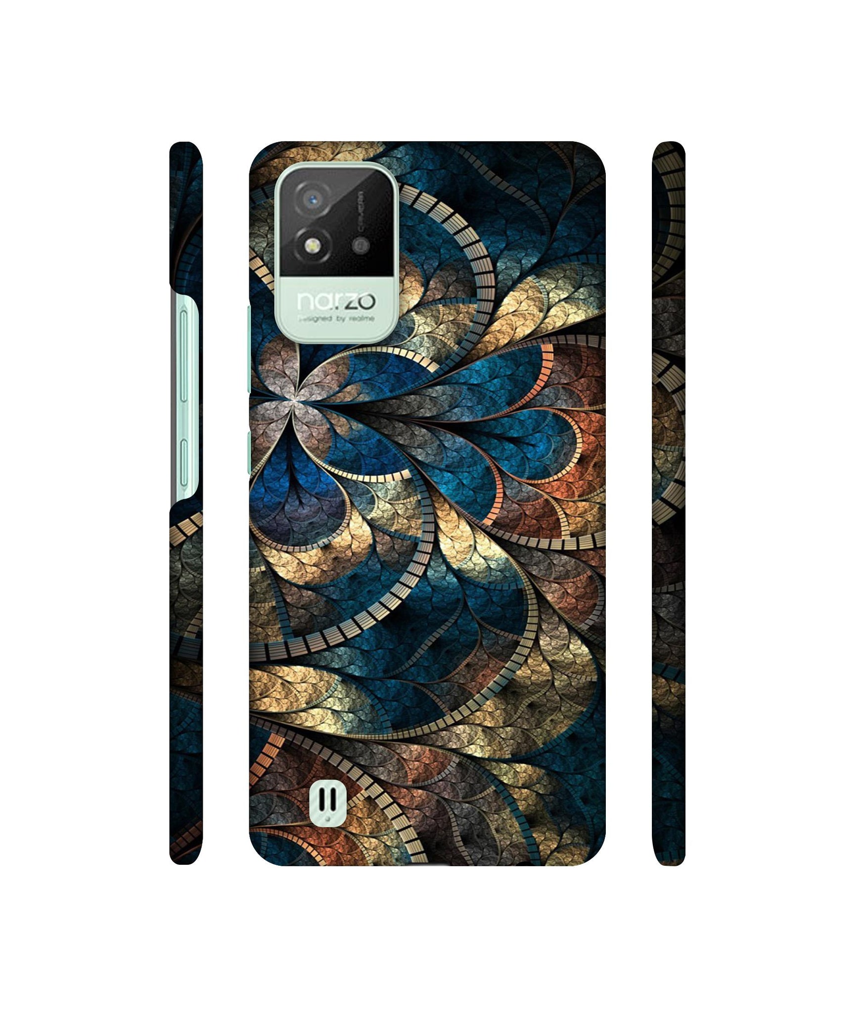 Fractional Pattern Designer Hard Back Cover for Realme Narzo 50i