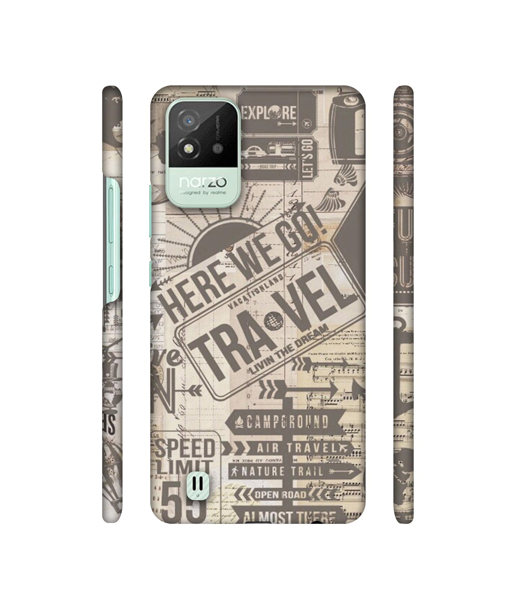 Travel Designer Hard Back Cover for Realme Narzo 50i