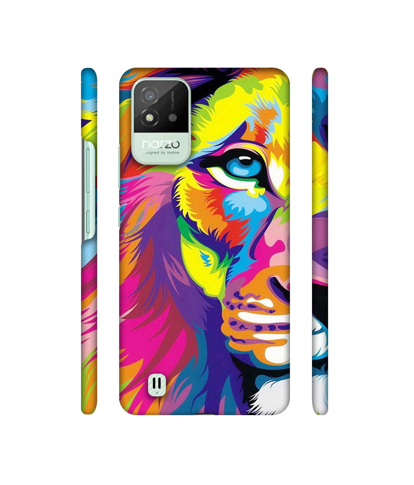 Lion Designer Hard Back Cover for Realme Narzo 50i