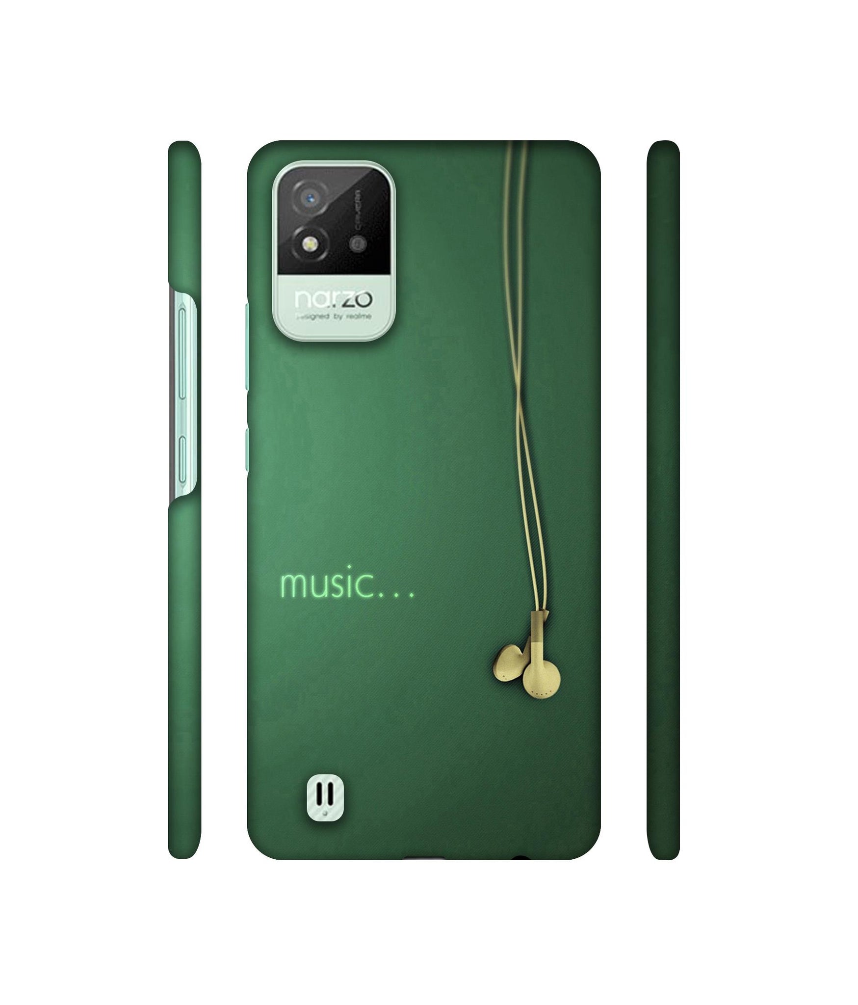 Headphone Music Designer Hard Back Cover for Realme Narzo 50i