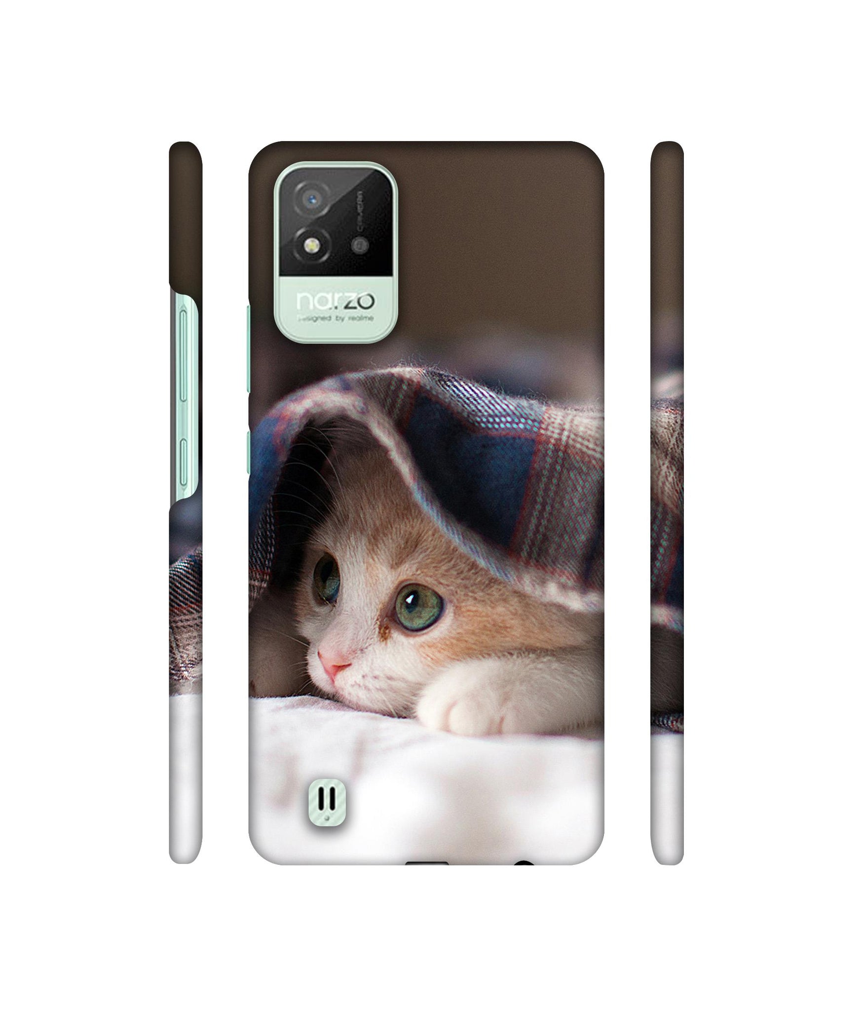 Sleepy Kitten Designer Hard Back Cover for Realme Narzo 50i