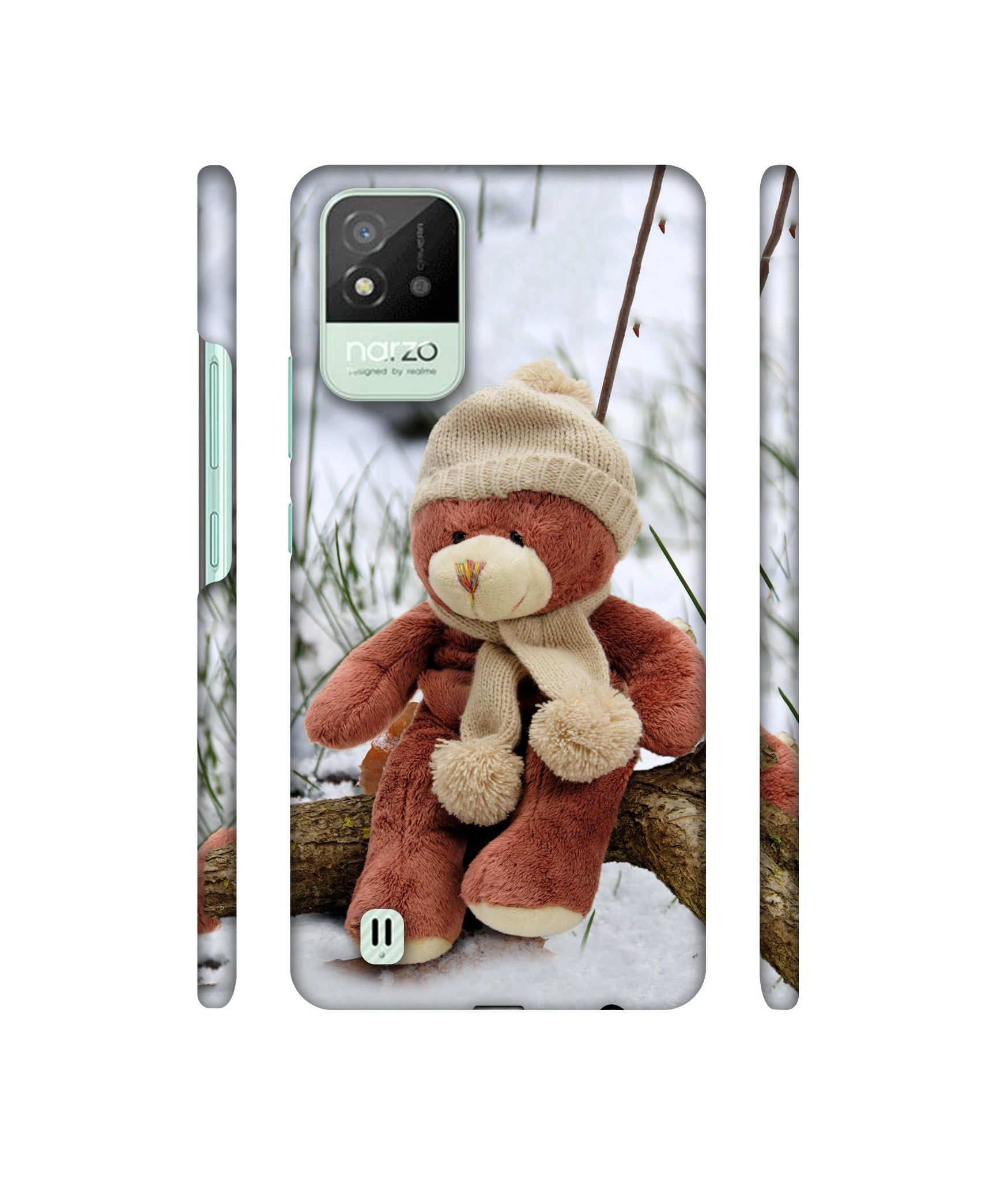 Woolen Bear Designer Hard Back Cover for Realme Narzo 50i