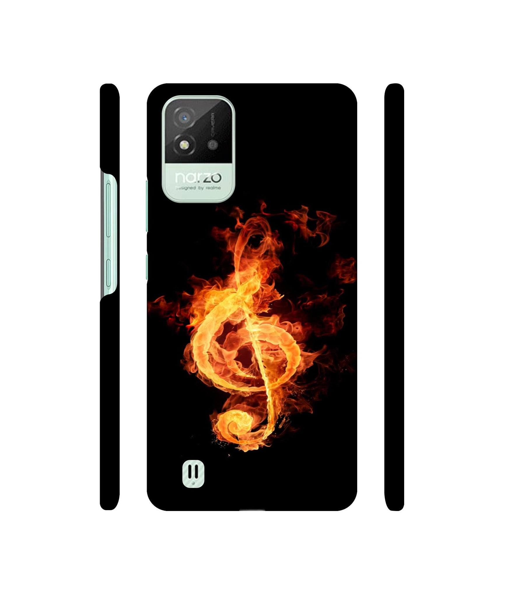 Fire Note Designer Hard Back Cover for Realme Narzo 50i