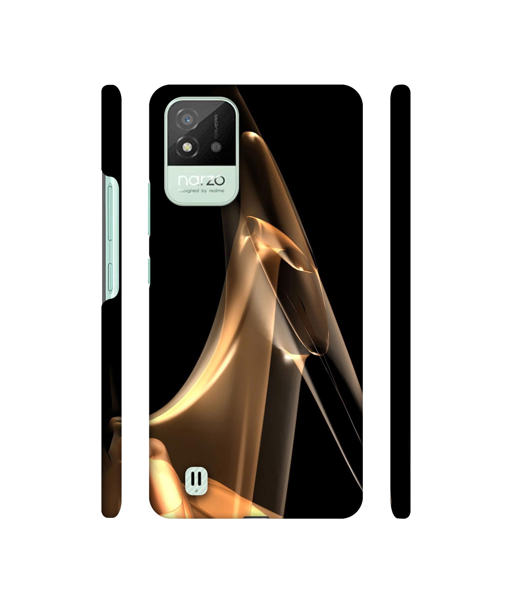 Gold Smoke Designer Hard Back Cover for Realme Narzo 50i