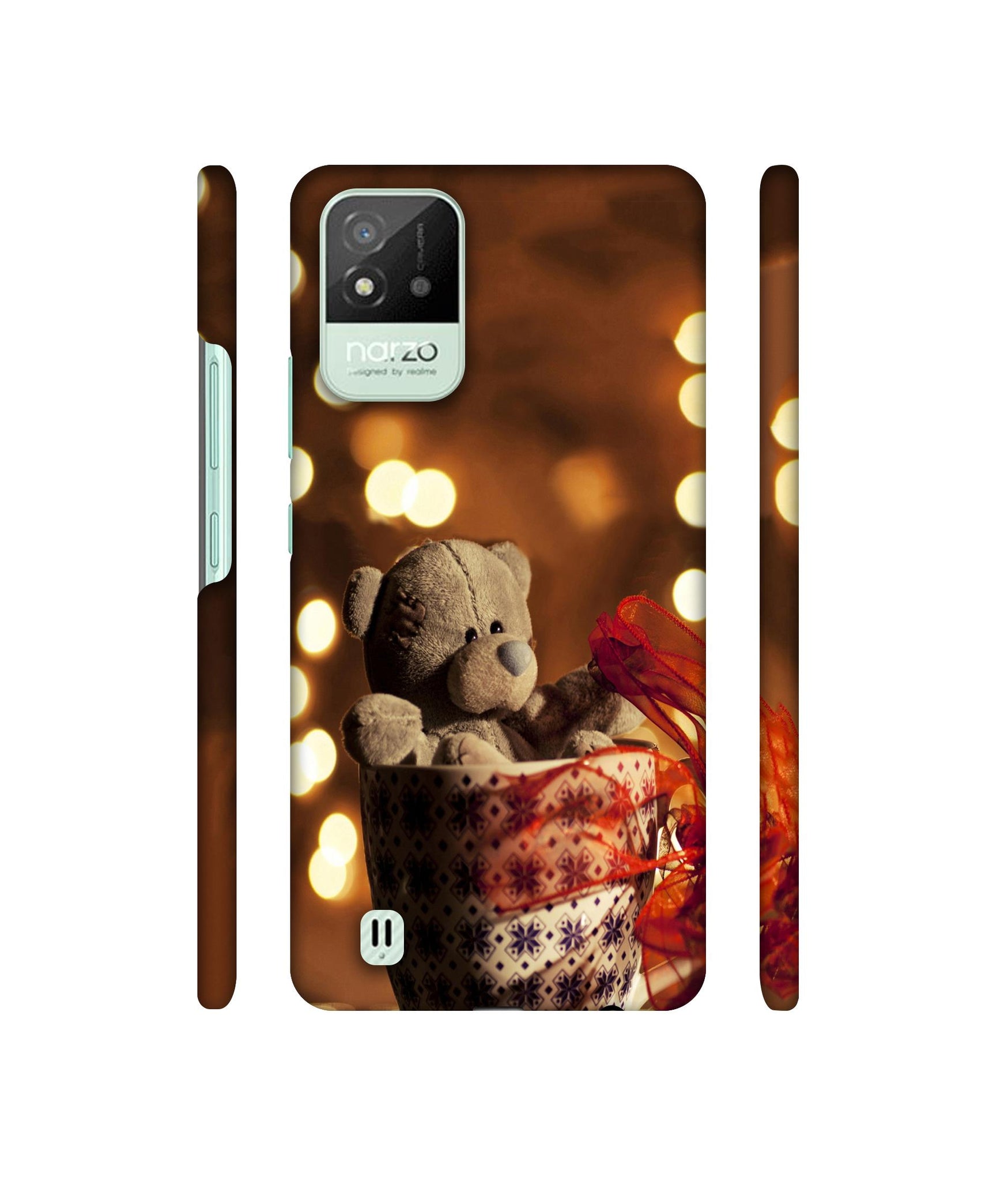 Teddy In Cup Designer Hard Back Cover for Realme Narzo 50i