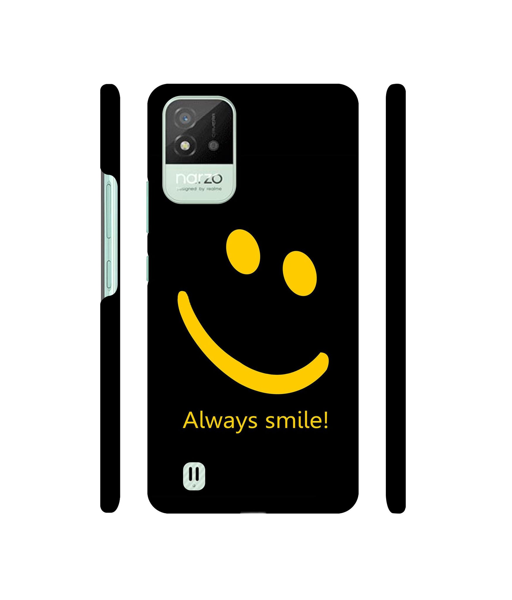 Always Smile Quote Designer Hard Back Cover for Realme Narzo 50i