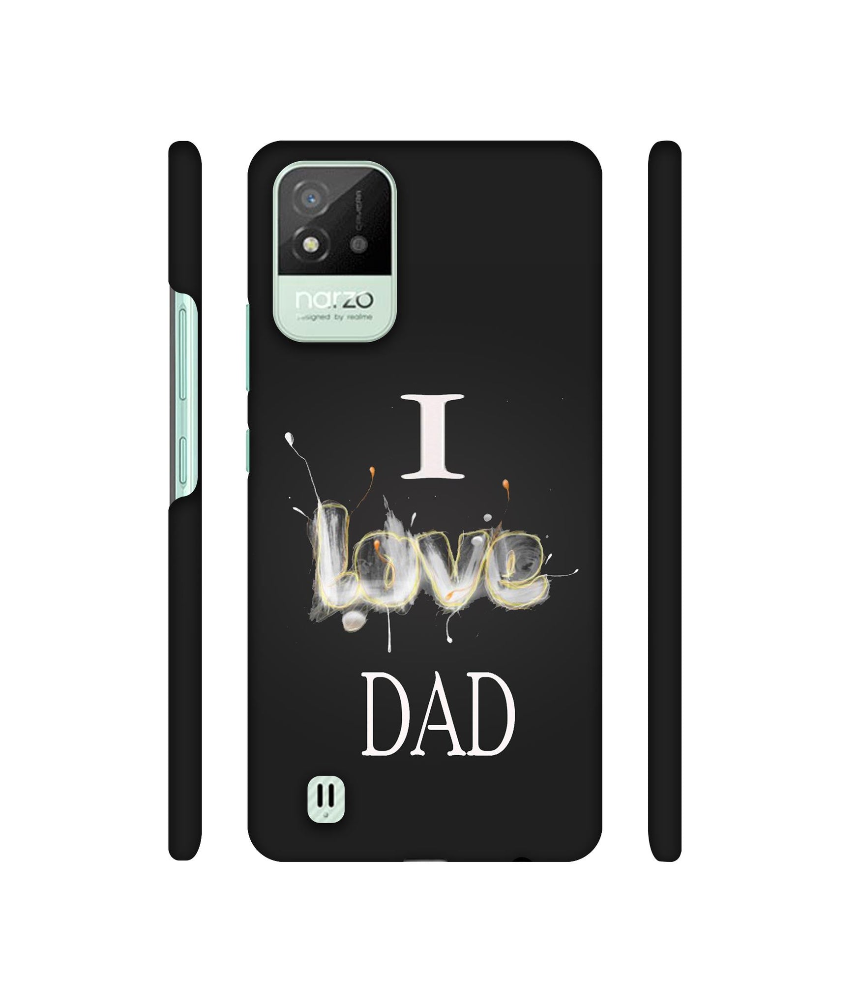 Happy Quote Designer Hard Back Cover for Realme Narzo 50i