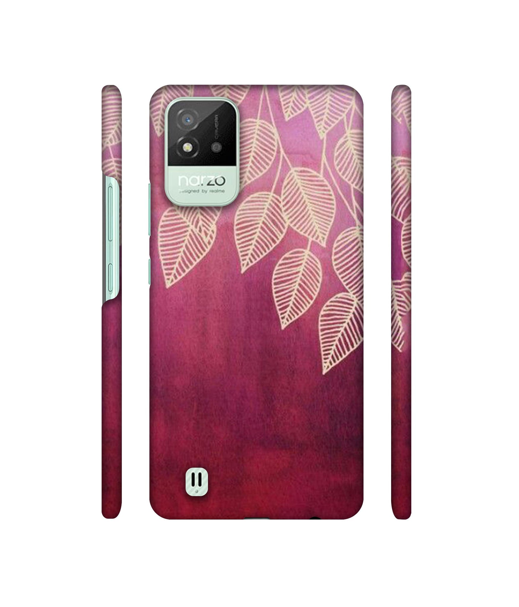 Leaf Pattern Designer Hard Back Cover for Realme Narzo 50i