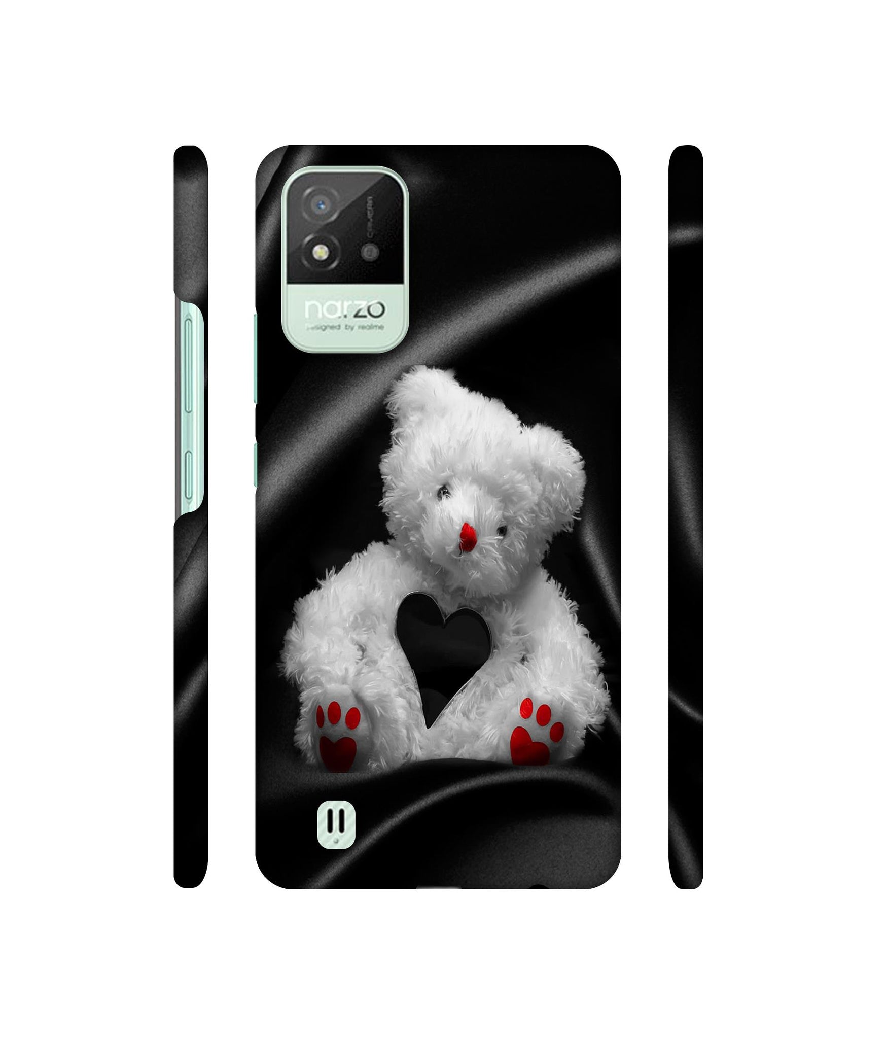 White Teddy Bear Designer Hard Back Cover for Realme Narzo 50i