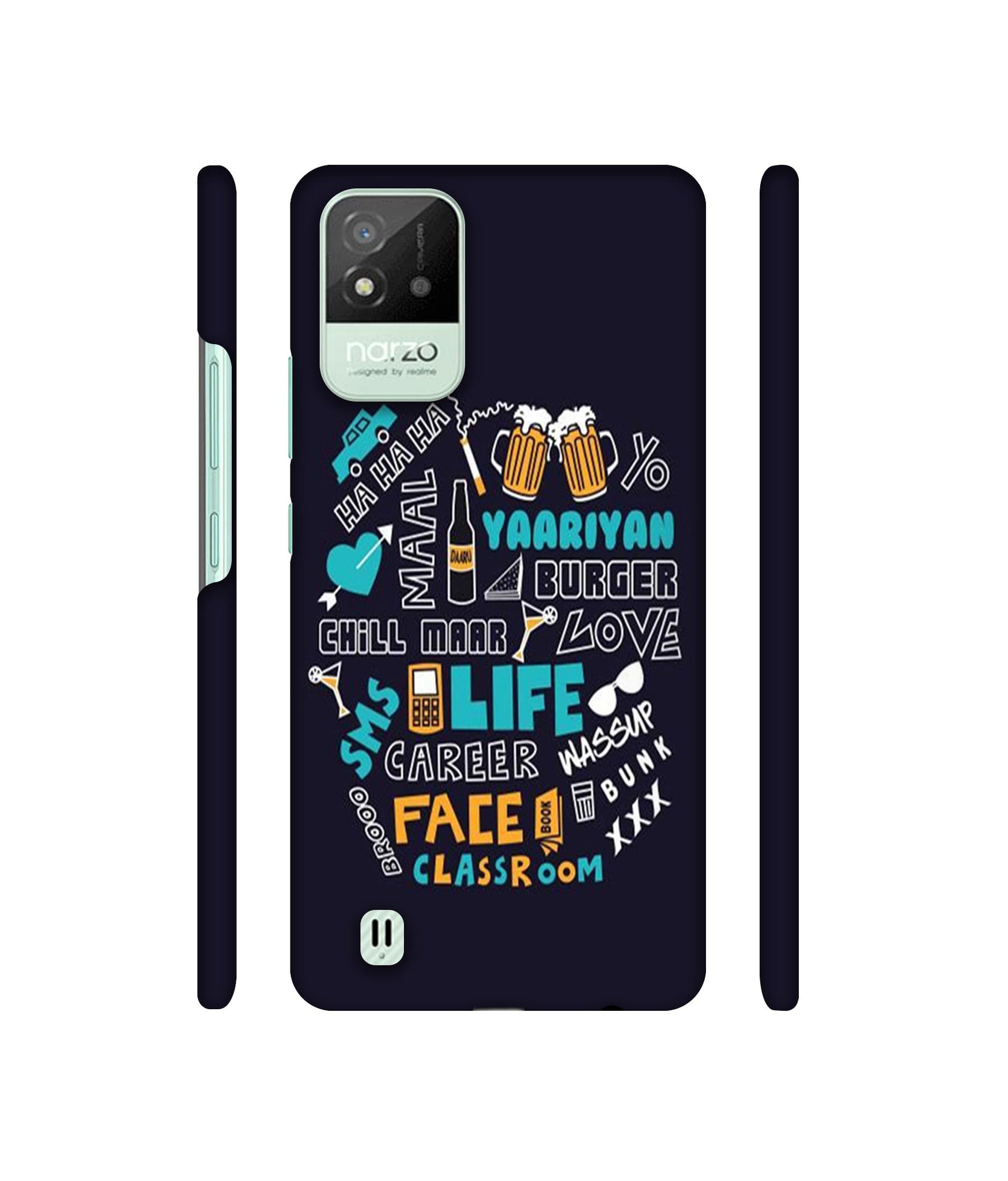 Funny Quote Designer Hard Back Cover for Realme Narzo 50i