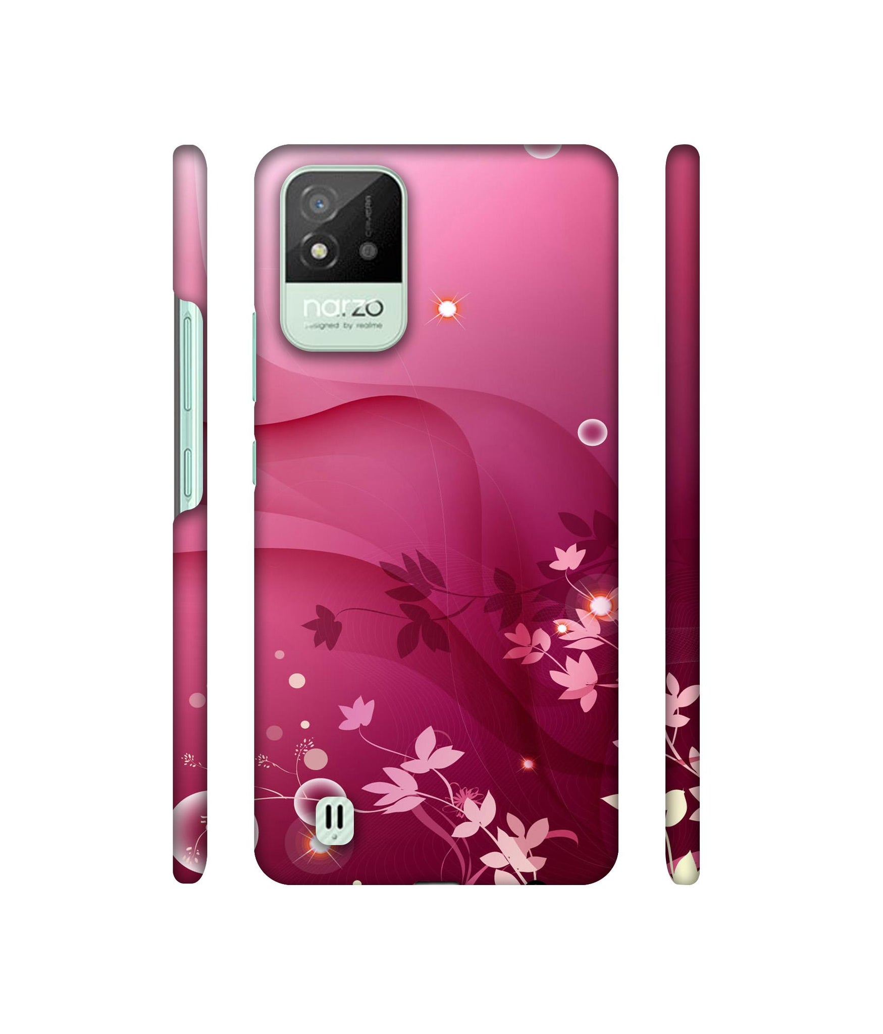 Pink Abstract Designer Hard Back Cover for Realme Narzo 50i